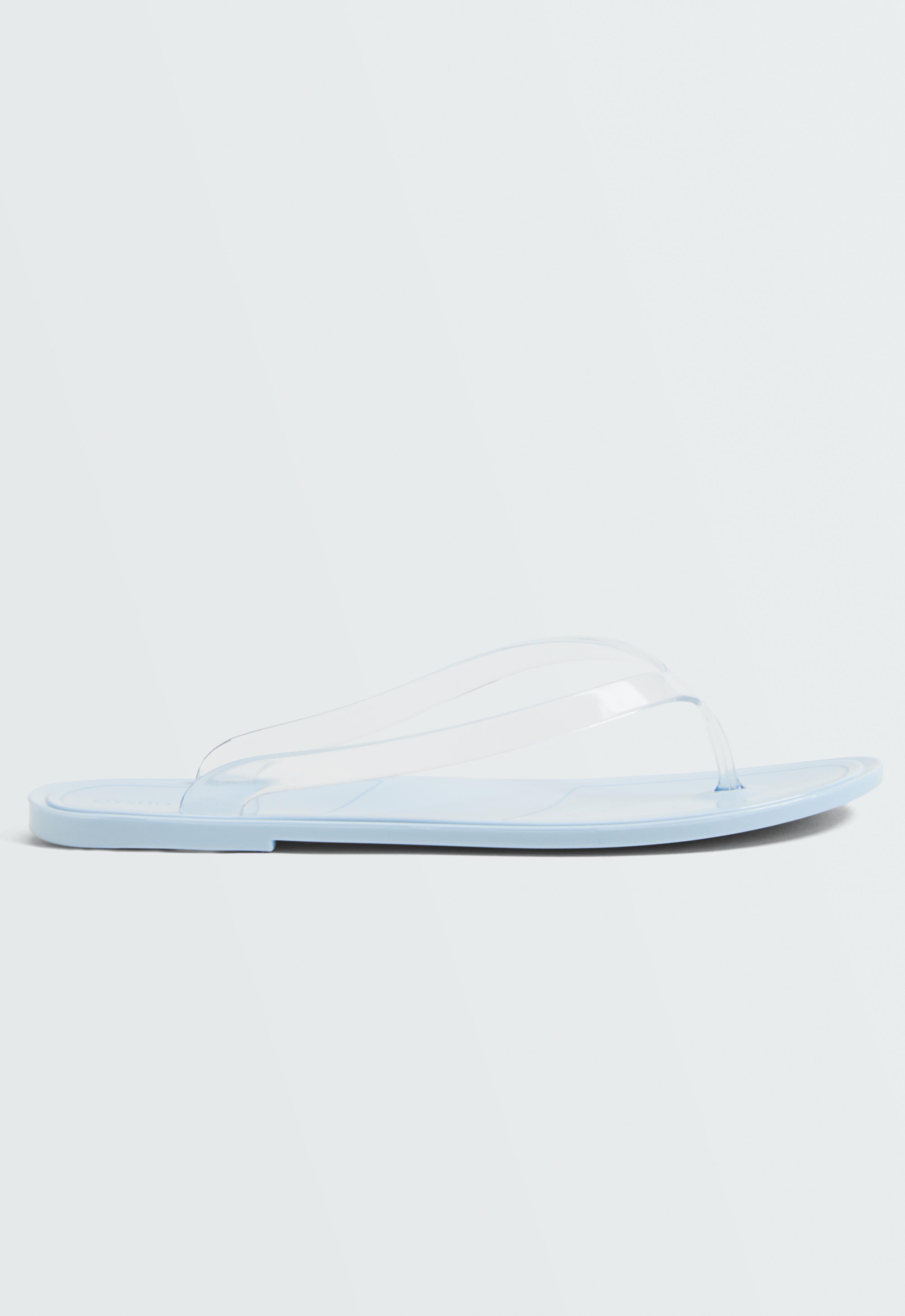 Translucent effect beachwear flip flops — PALE BLUE