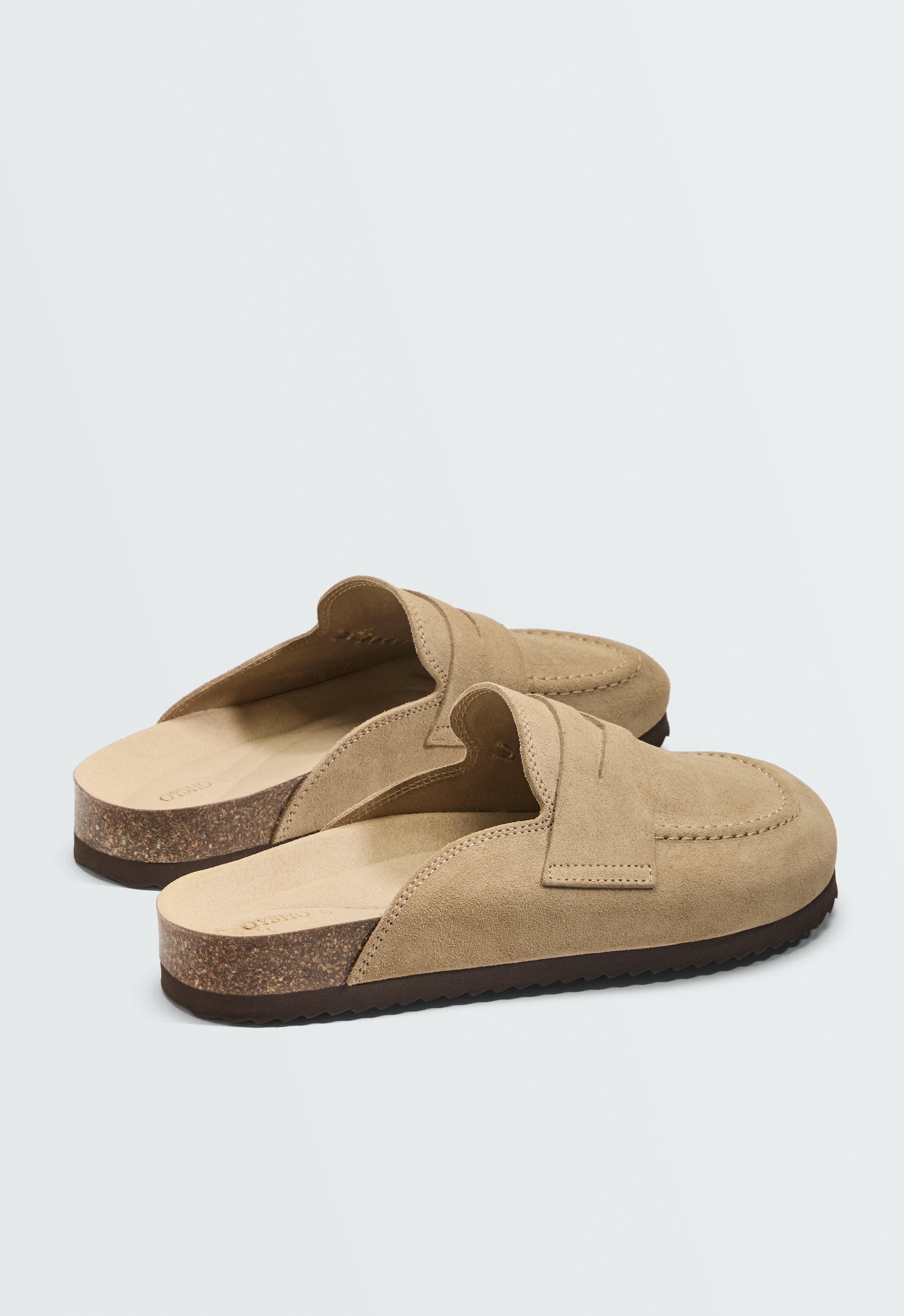 Split-leather mules — SAND