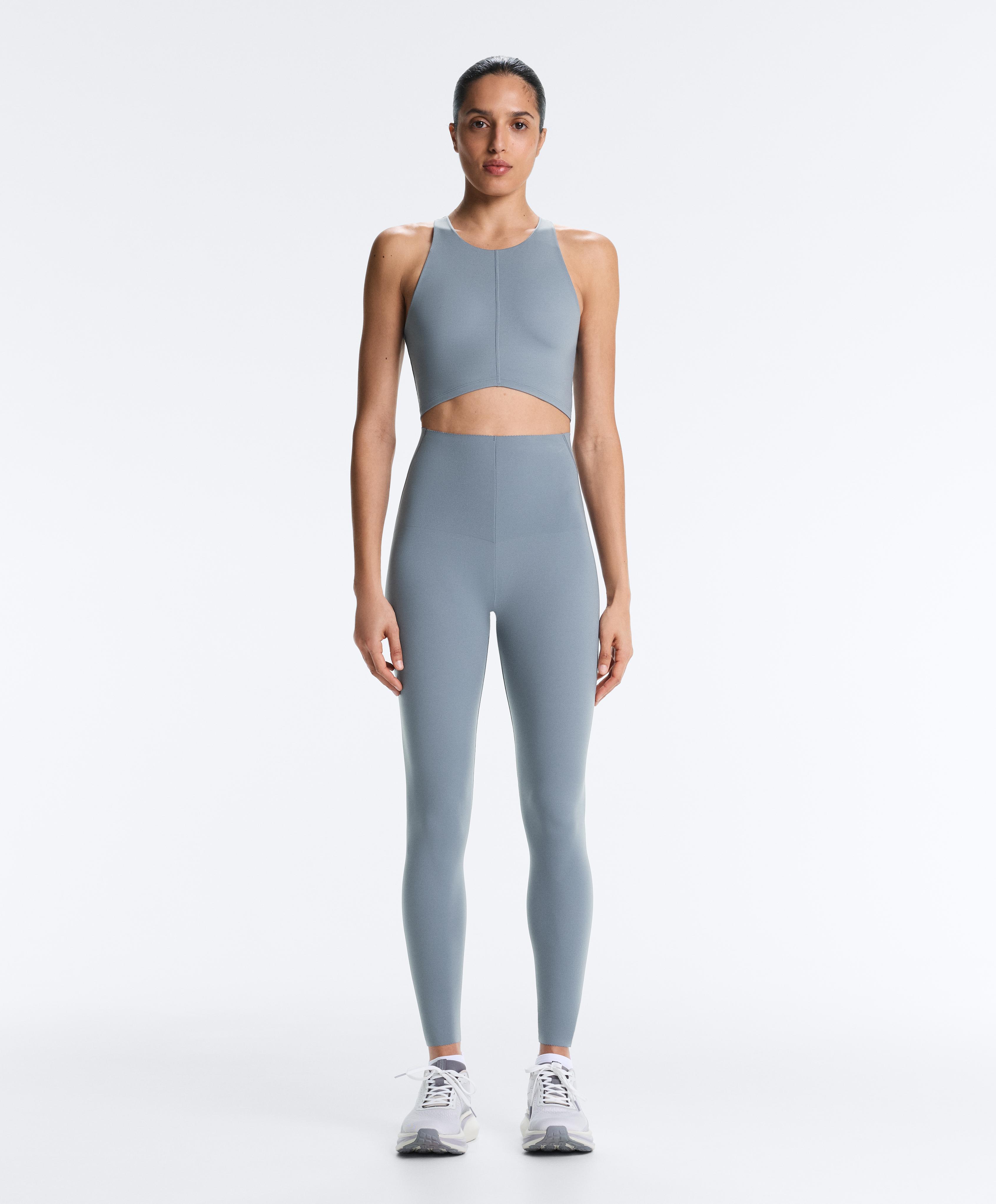 Compressive seam tank top — MID GREY-BLUE
