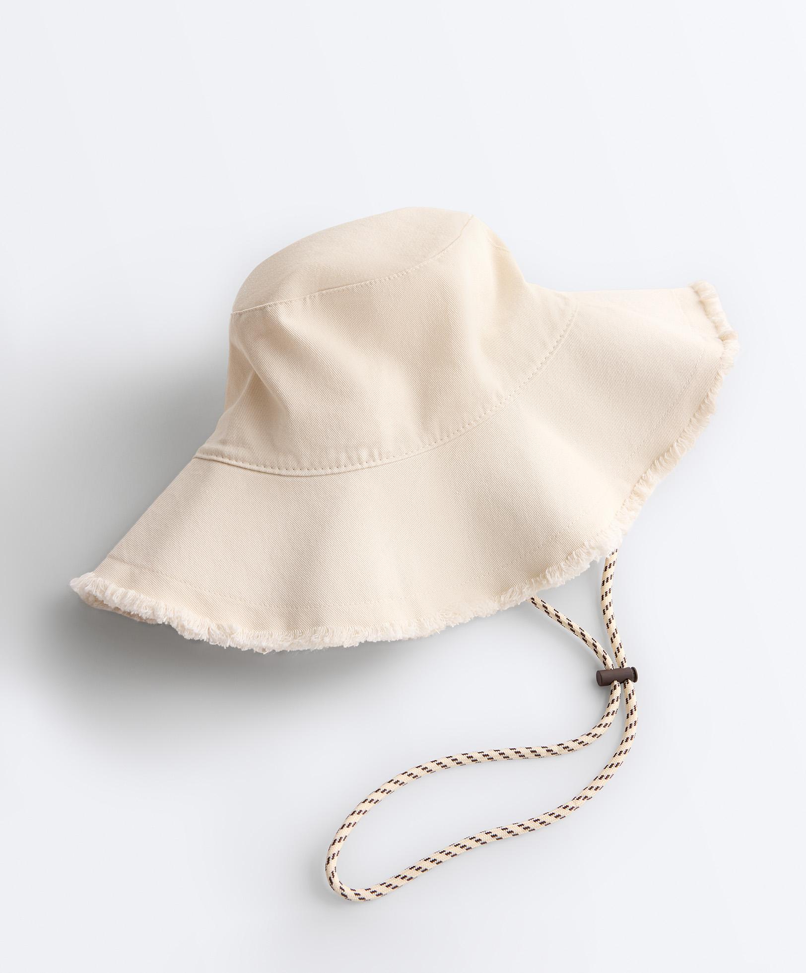 100% cotton bucket hat — PALE BEIGE