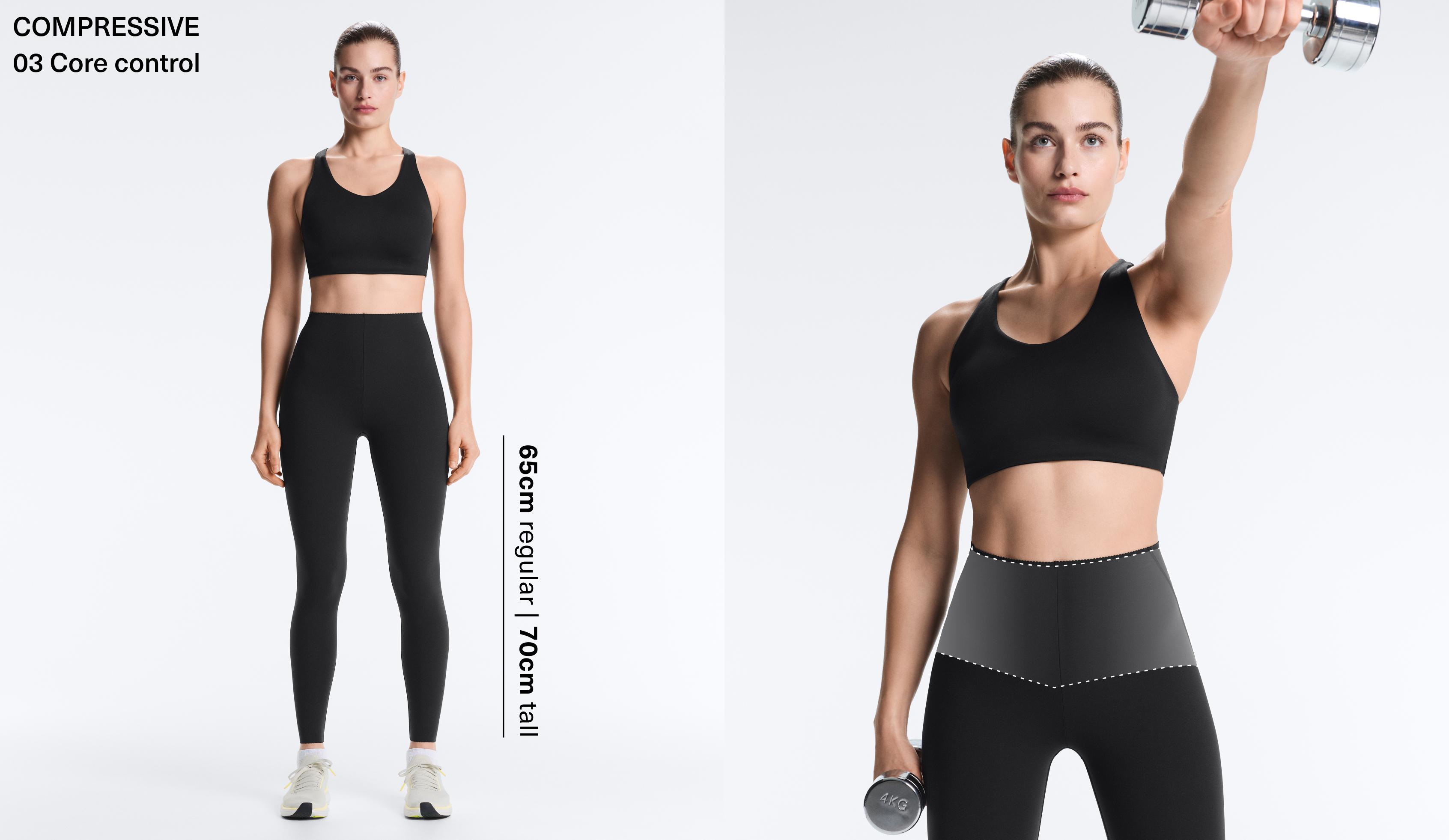 Compressive core control enkel-legging met hoge taille