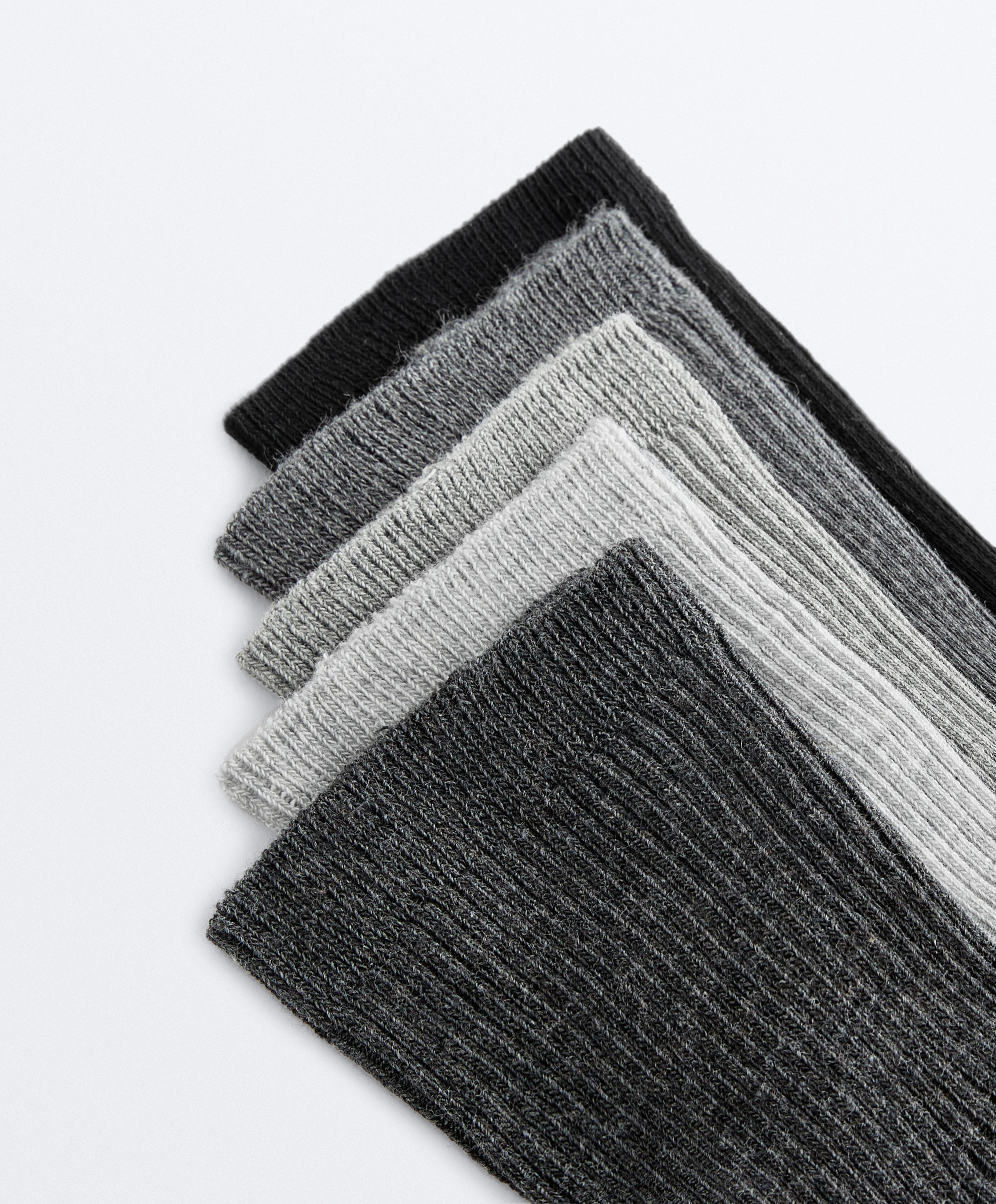 5 pairs of quarter socks with cotton — DARK GREY