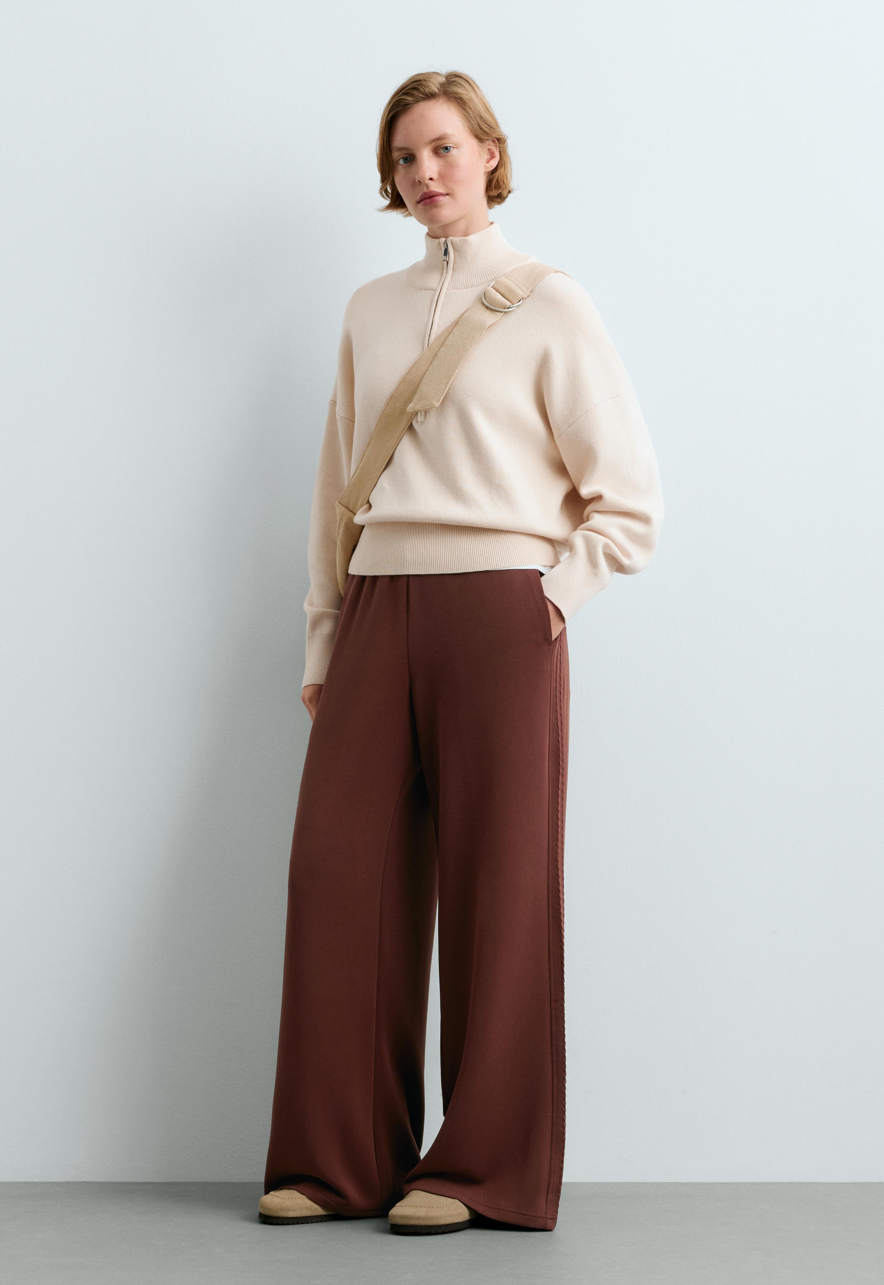 Straight-leg trousers with soft-touch modal