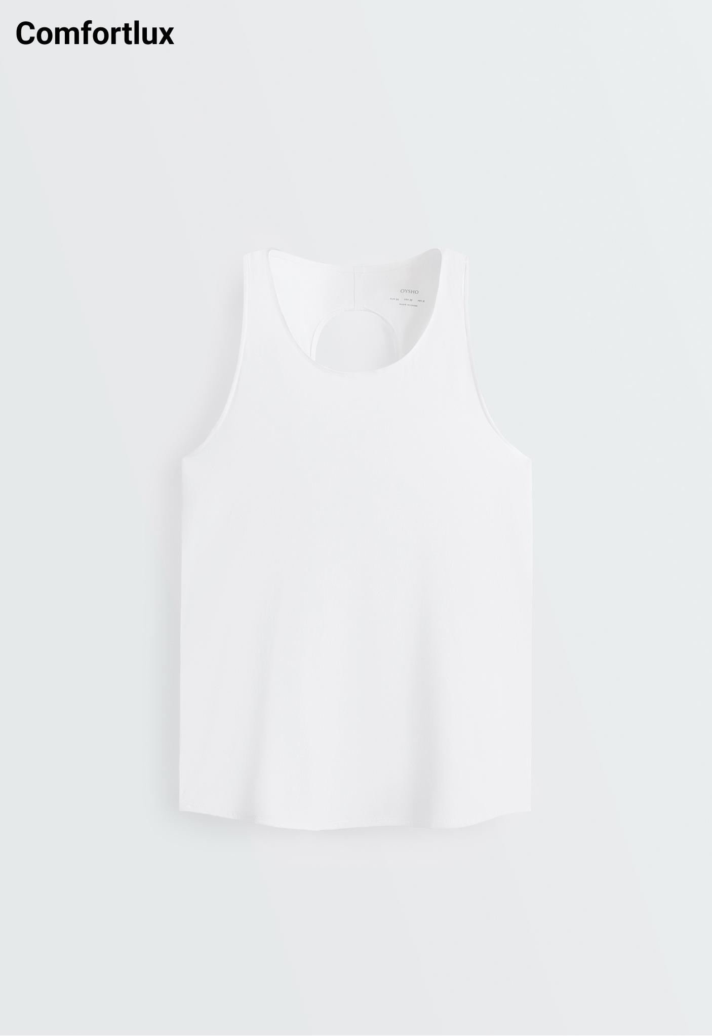 Comfortlux cross-back T-shirt — WHITE