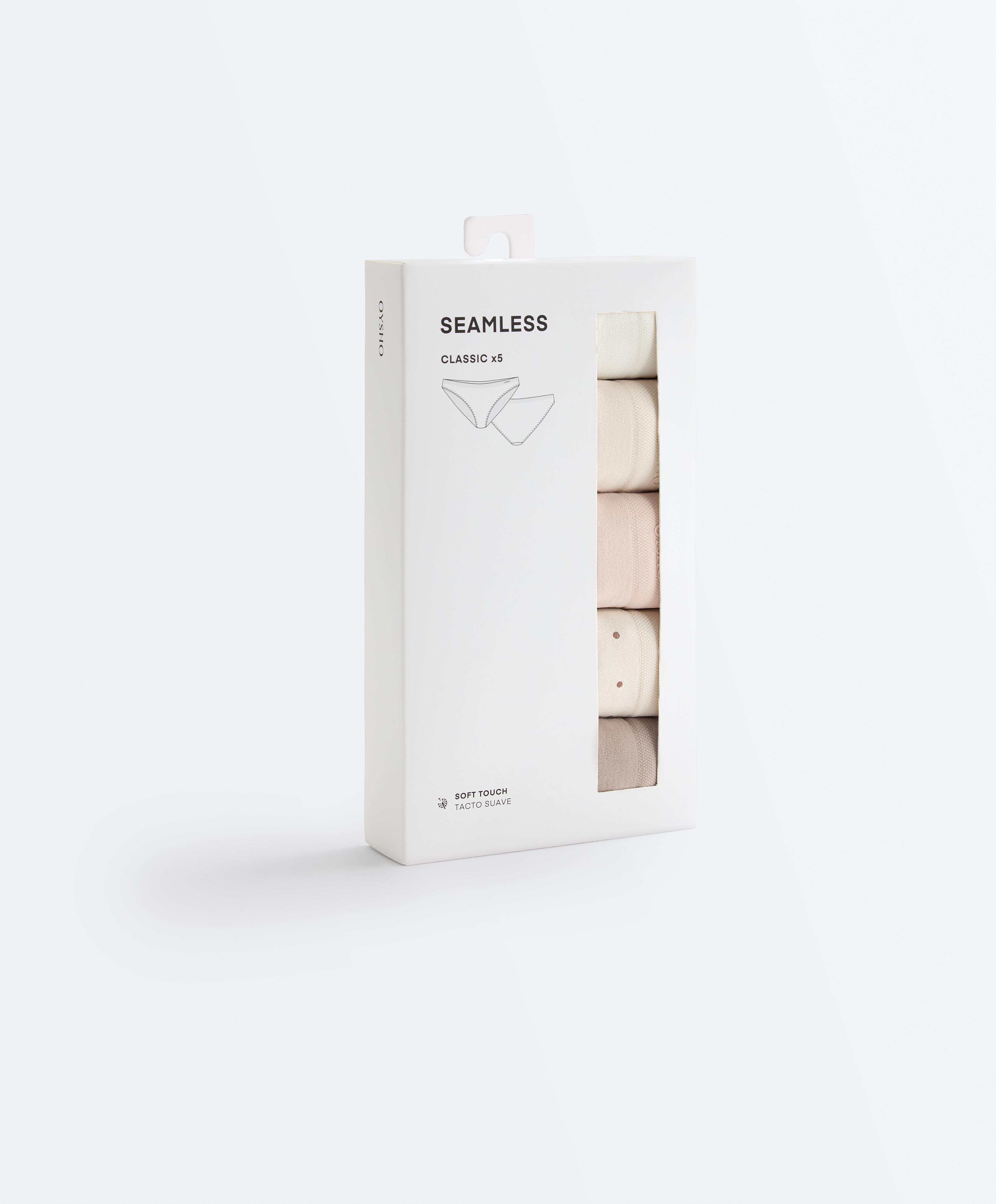 5 seamless soft-touch classic briefs — MINK
