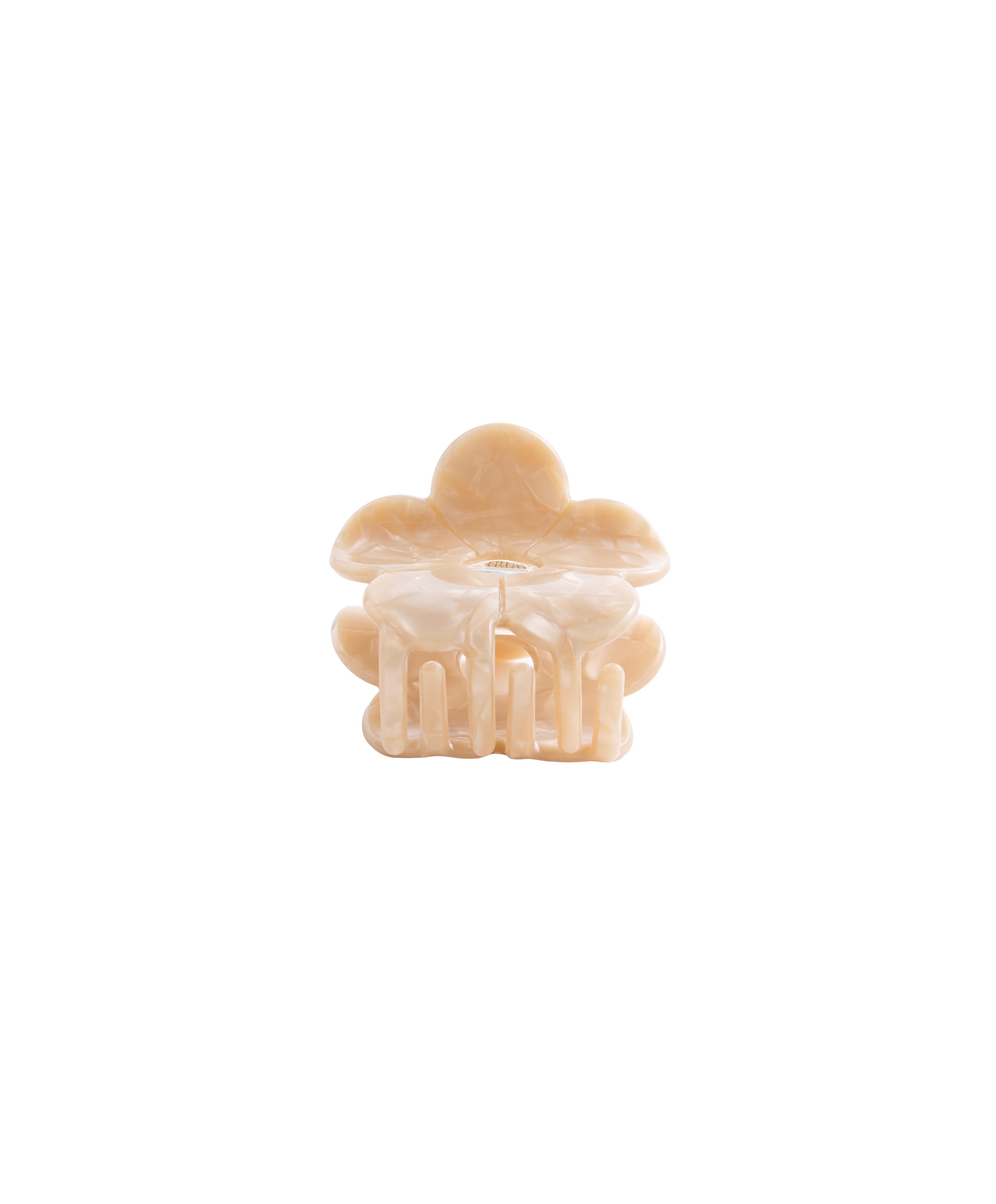 Small floral hair clip — BEIGE
