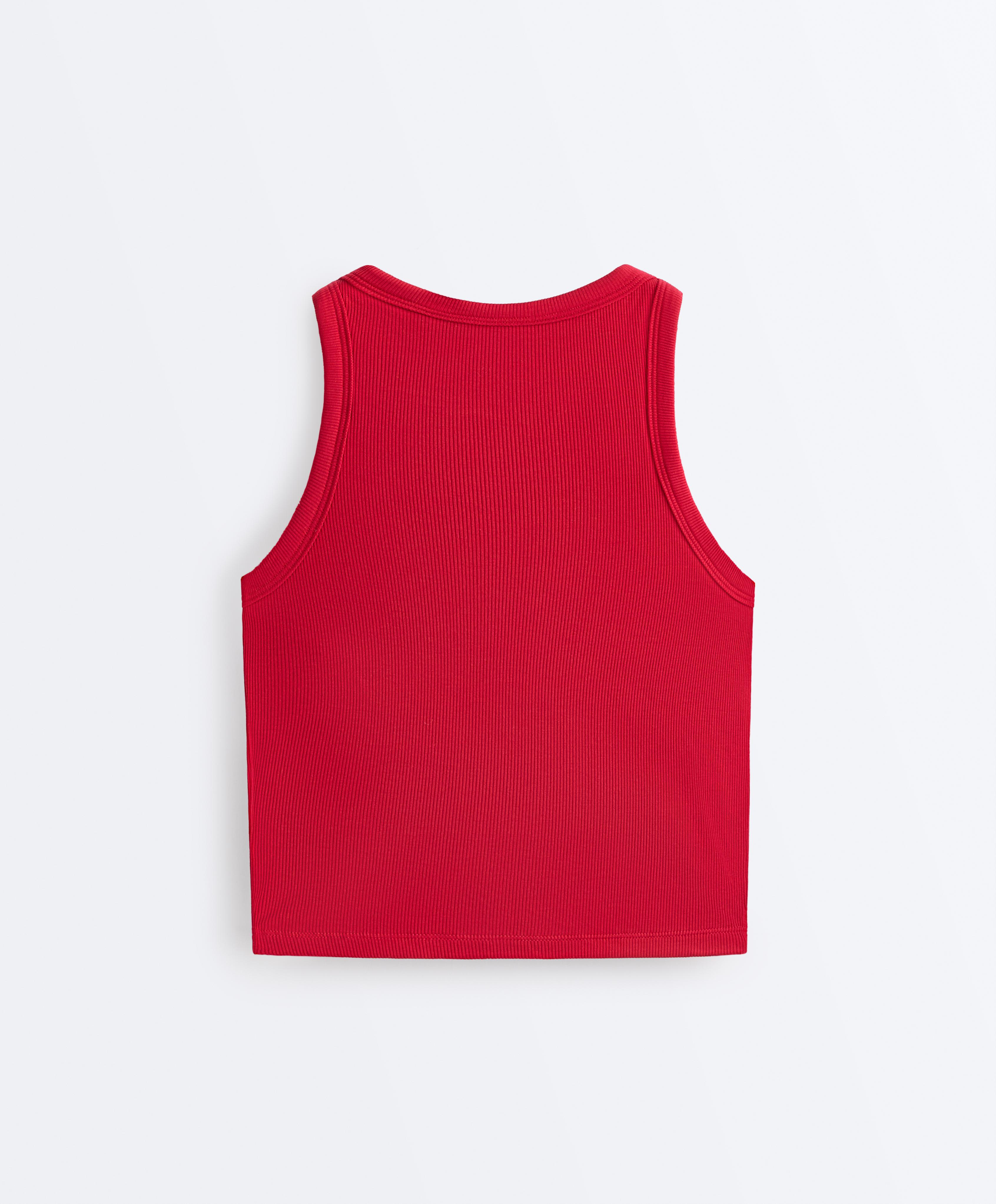 Rib modal blend long tank top — BRIGHT RED
