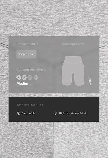 leggings biker high rise evermove 20 cm — MID-GREY MELANGE 2