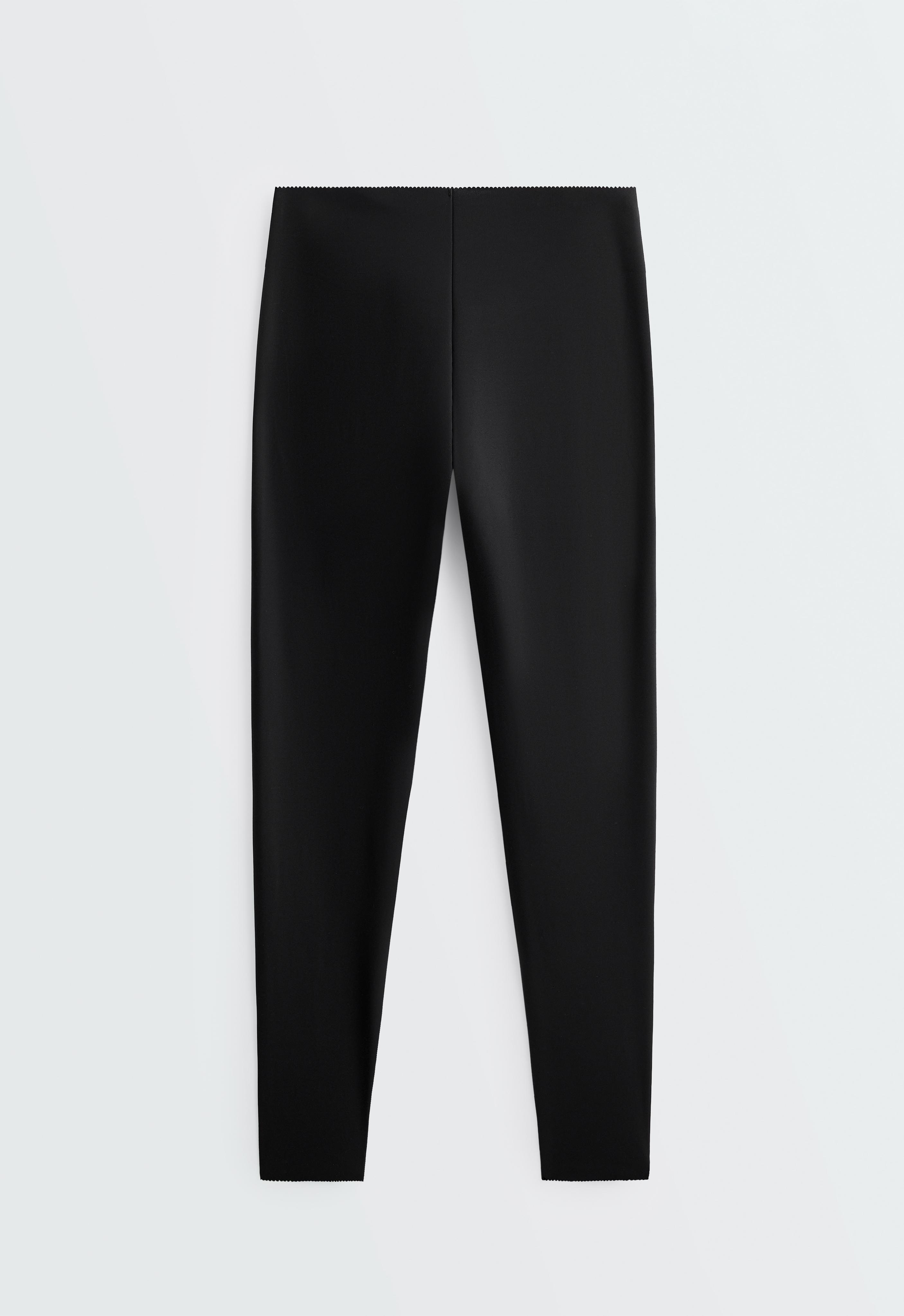 Compressive raise up high-rise ankle-length leggings — BLACK