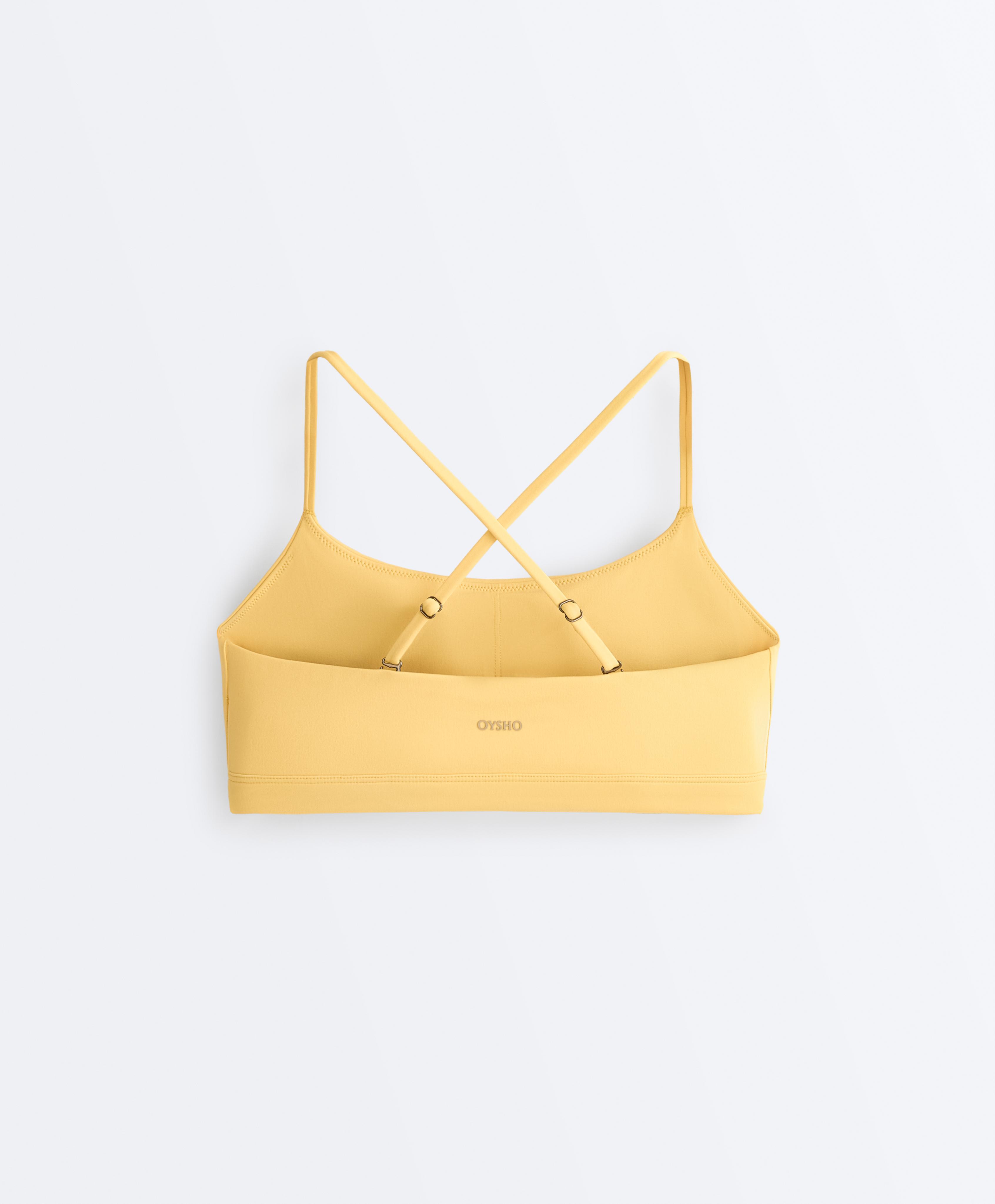 Low-support Comfortlux sports bra with straps — MID-YELLOW (alternate view)