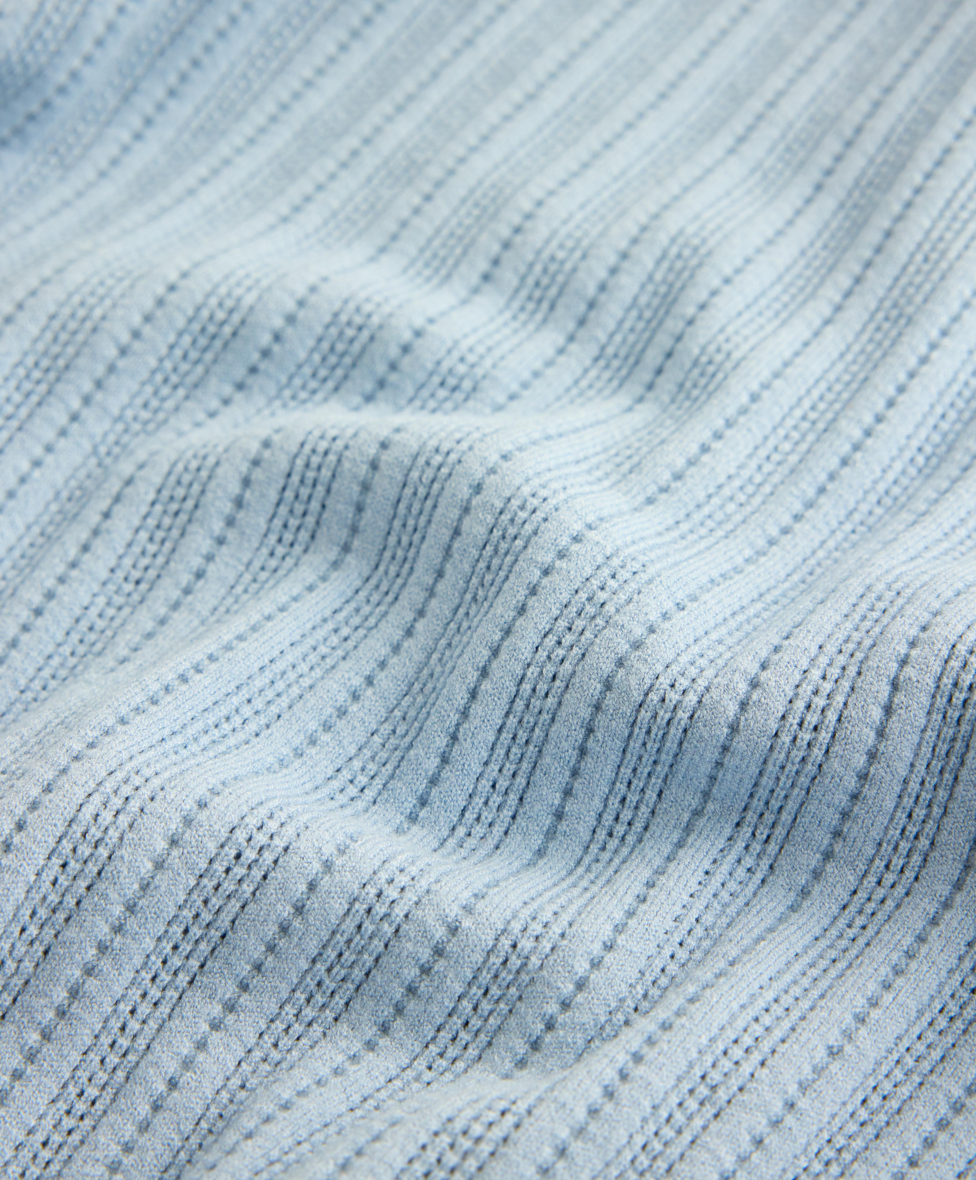 Pointelle knit polo shirt — SKY BLUE