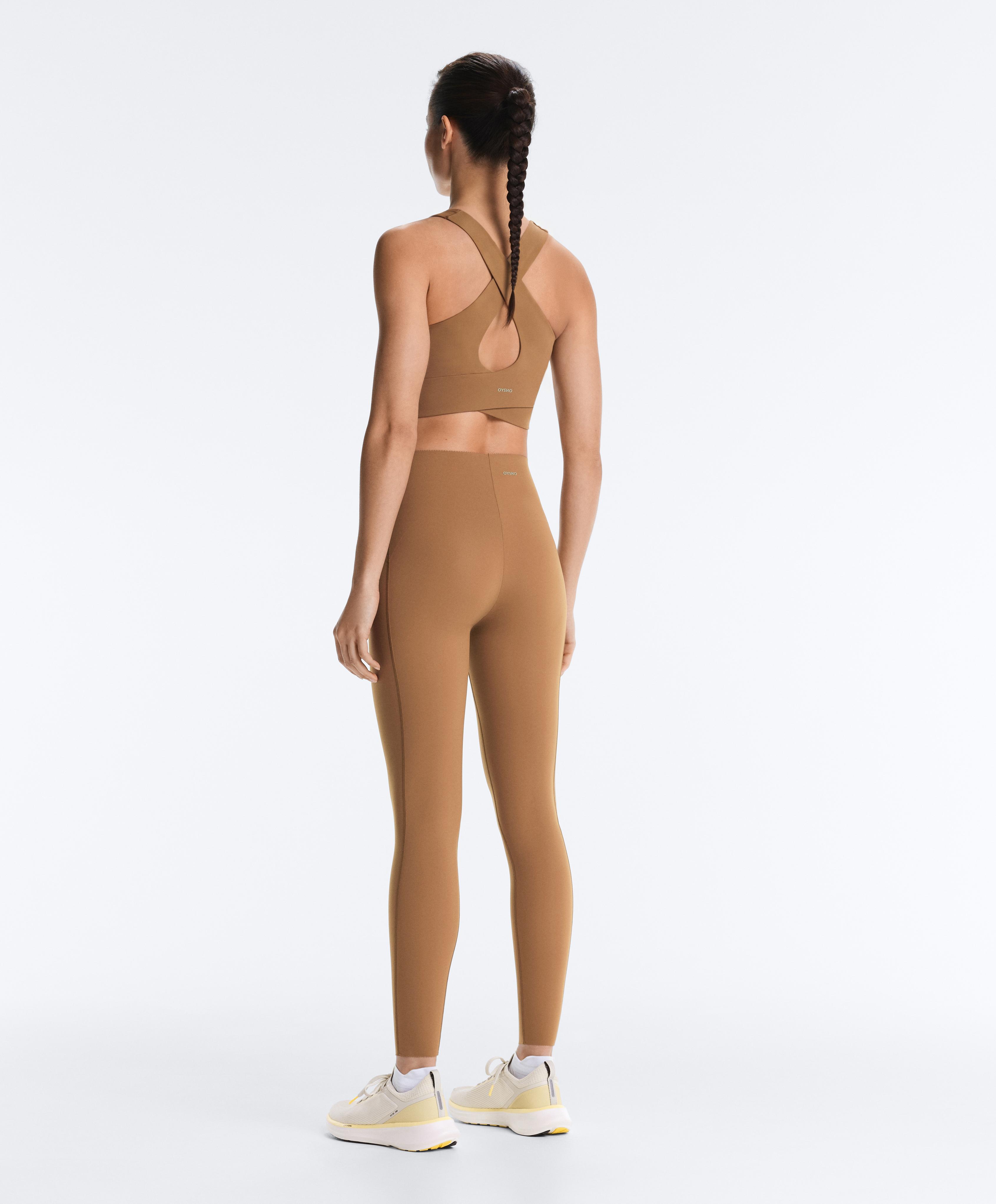Light Touch crossover back tank top — PALE BROWN