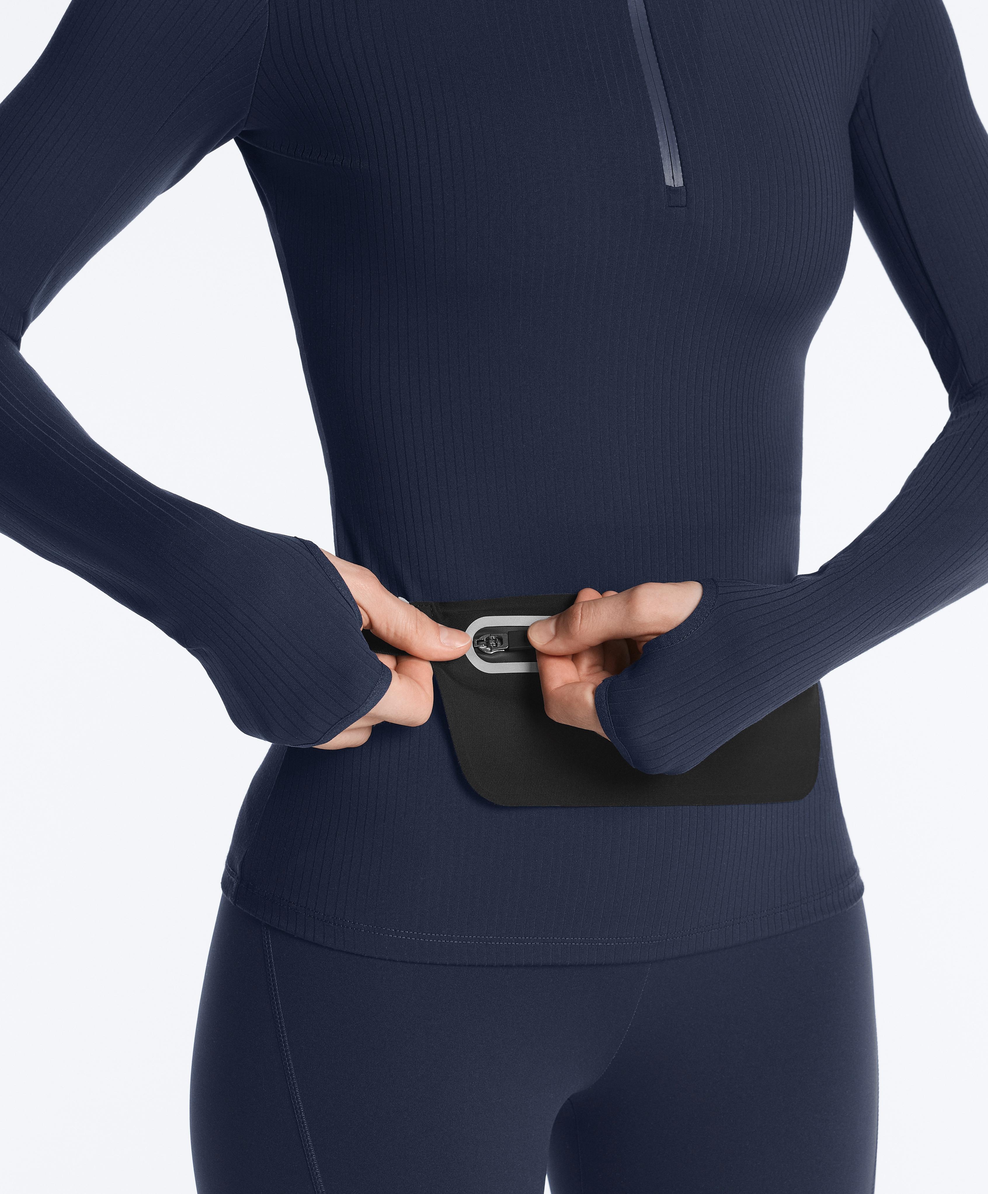 Thermal base layer rib T-shirt — NAVY BLUE