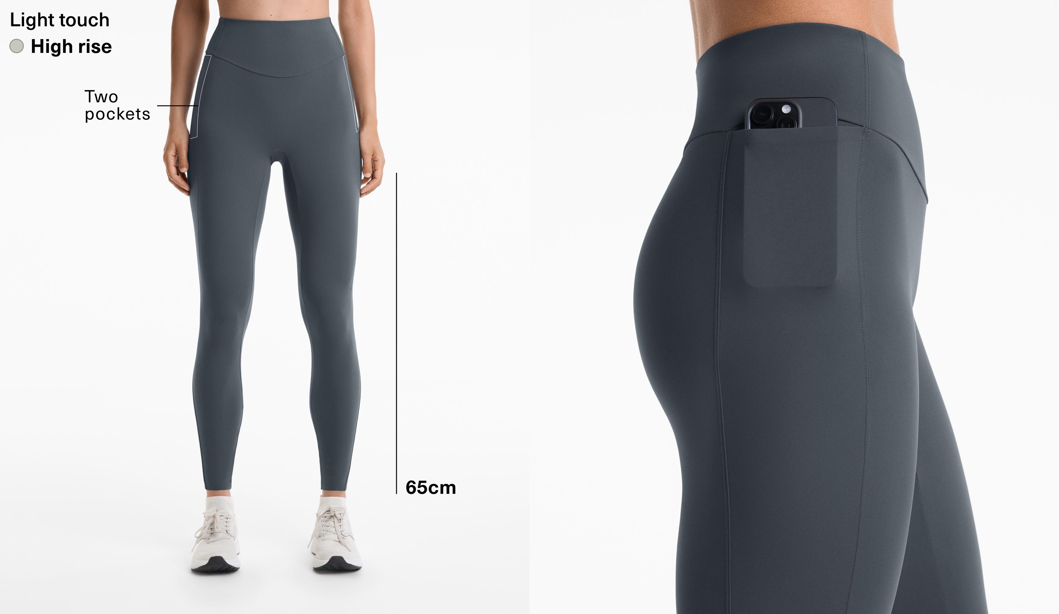 Light touch high rise 65cm ankle-length leggings with pockets