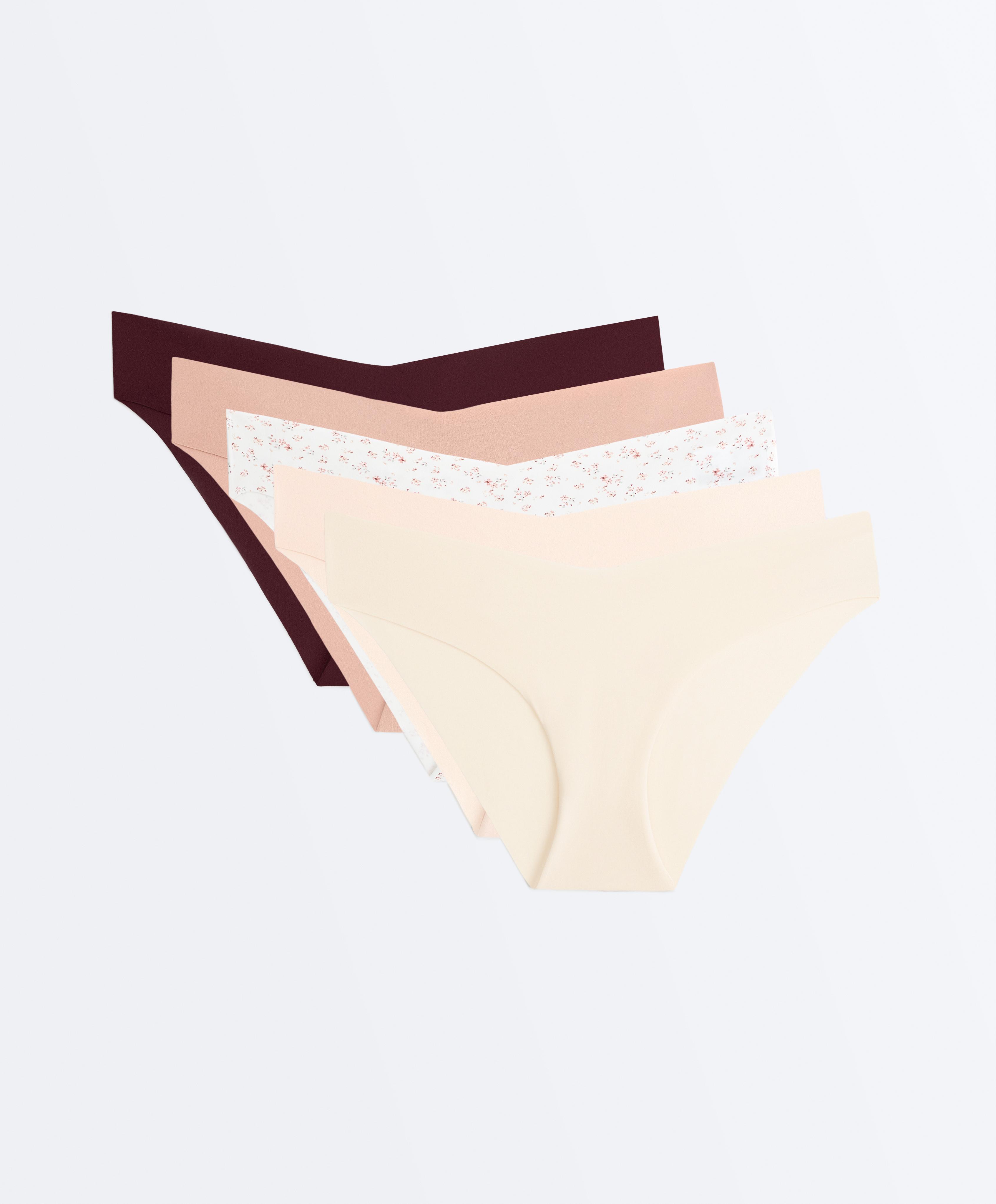 5 invisible laser-cut V-cut polyamide blend classic bikini briefs