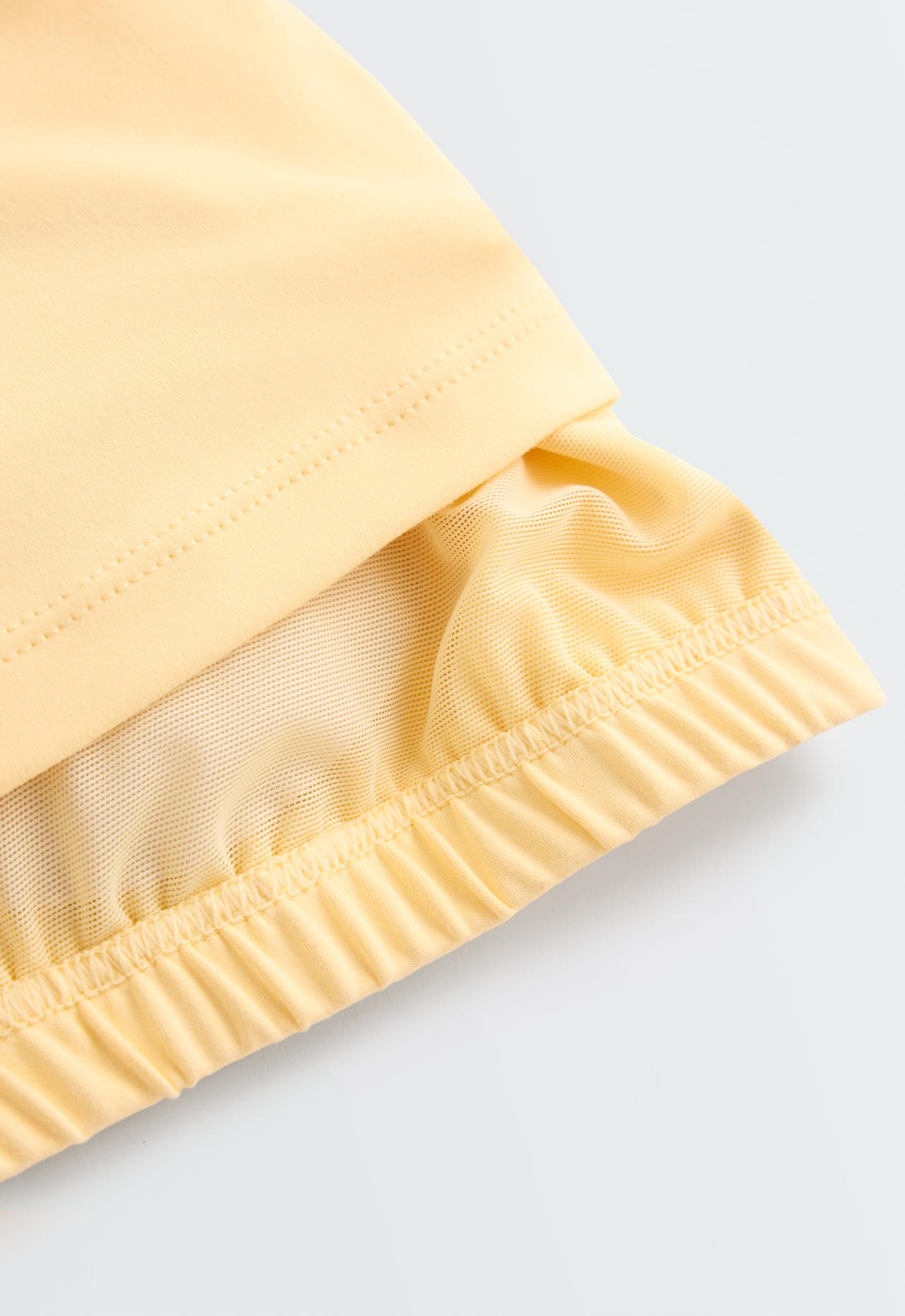 Comfortlux crossed-strap tank top — PALE YELLOW