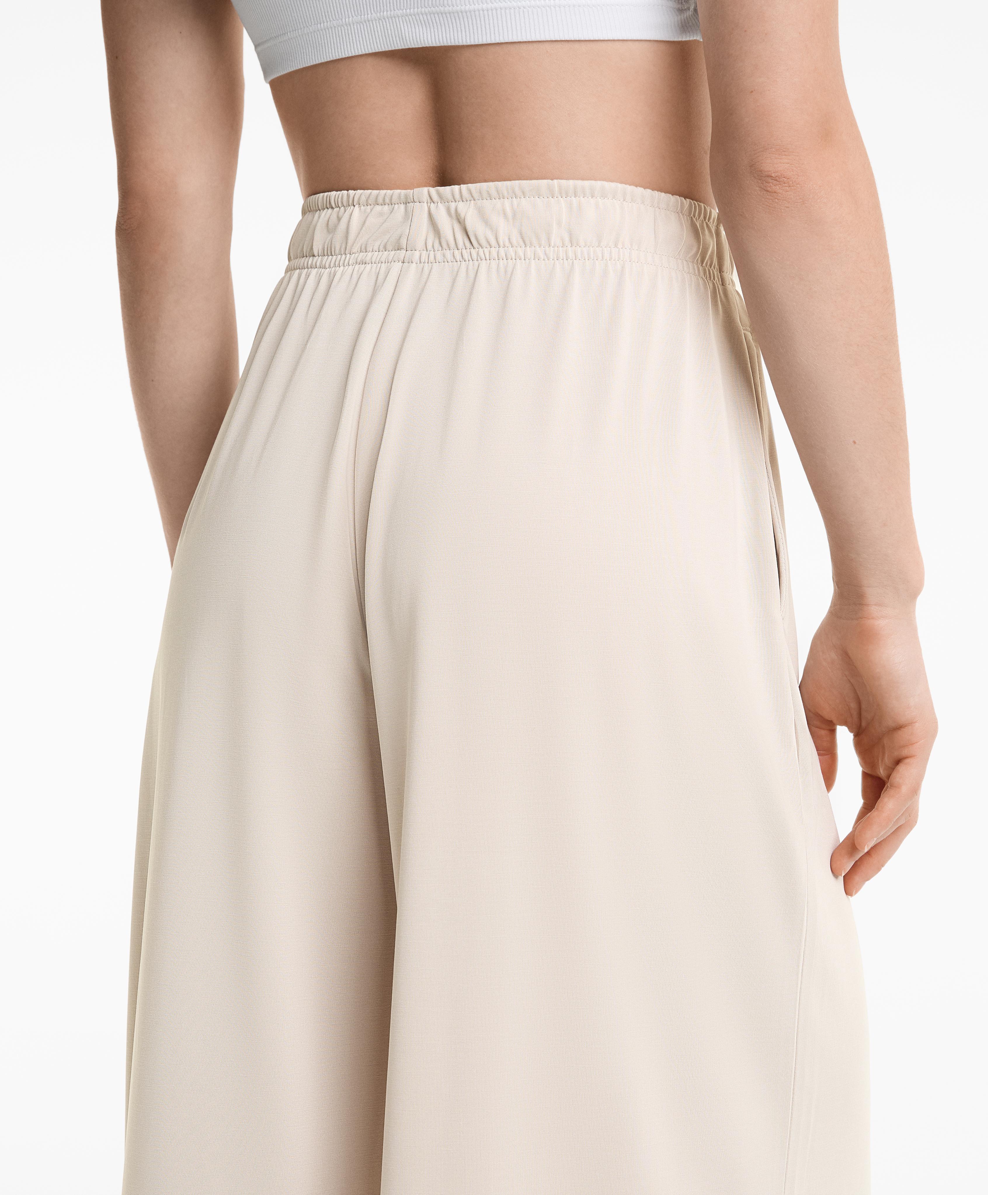 Wide-leg floaty crop trousers with soft-touch modal - Sale Wide-leg floaty crop trousers with soft-touch modal - Sale