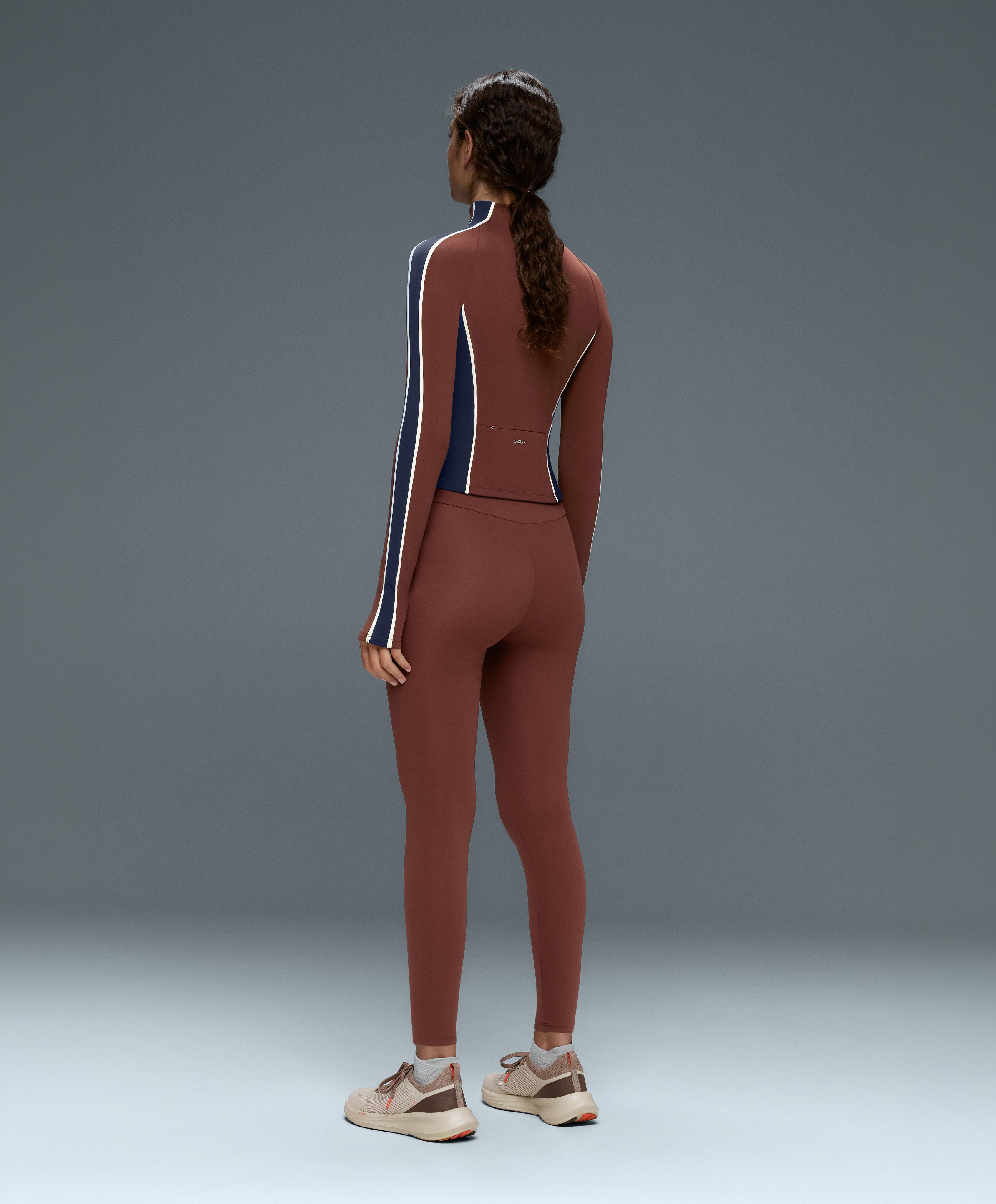 Light warm colour-block technical jacket — TERRACOTTA