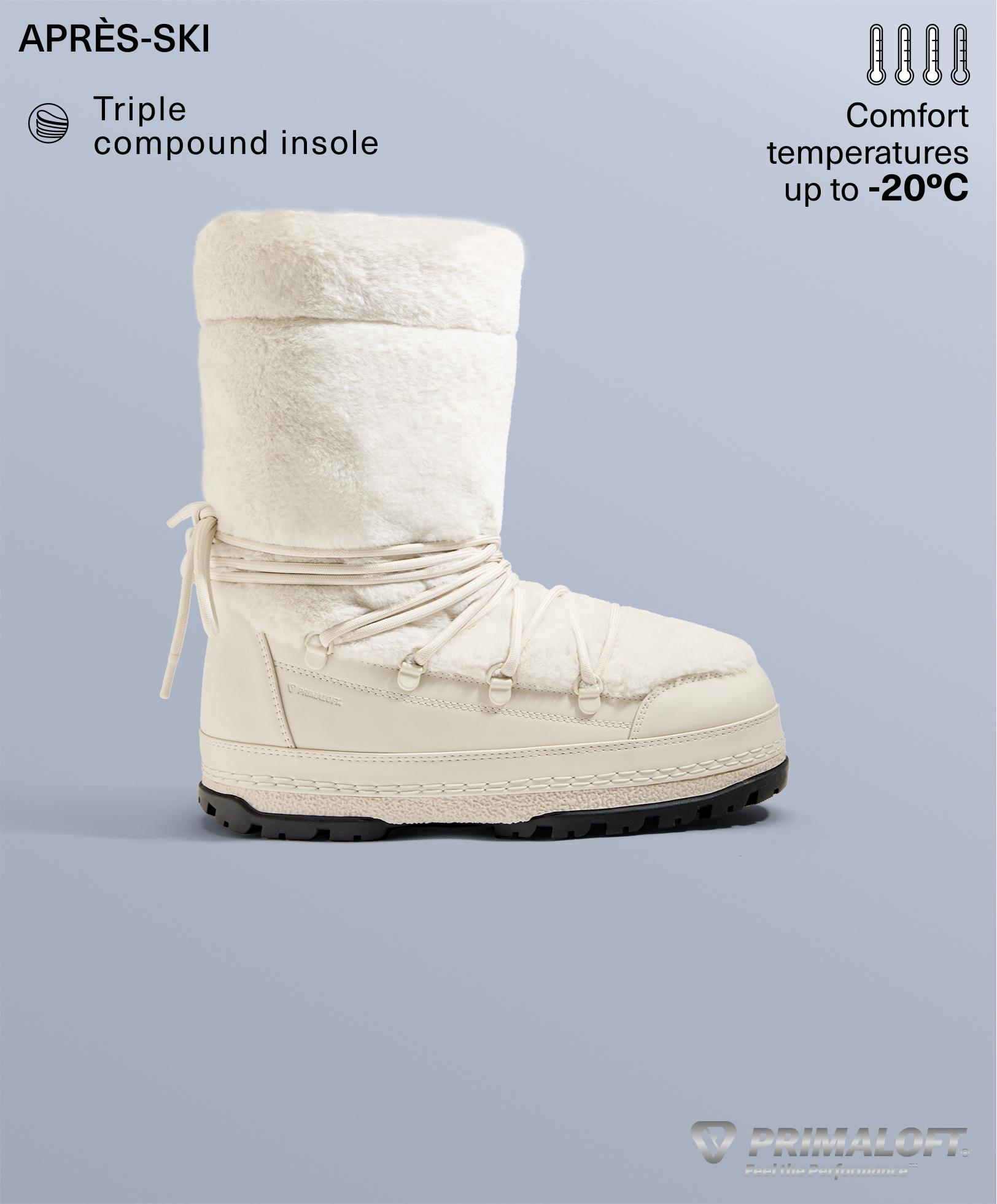 Lace-up technical faux fur boots