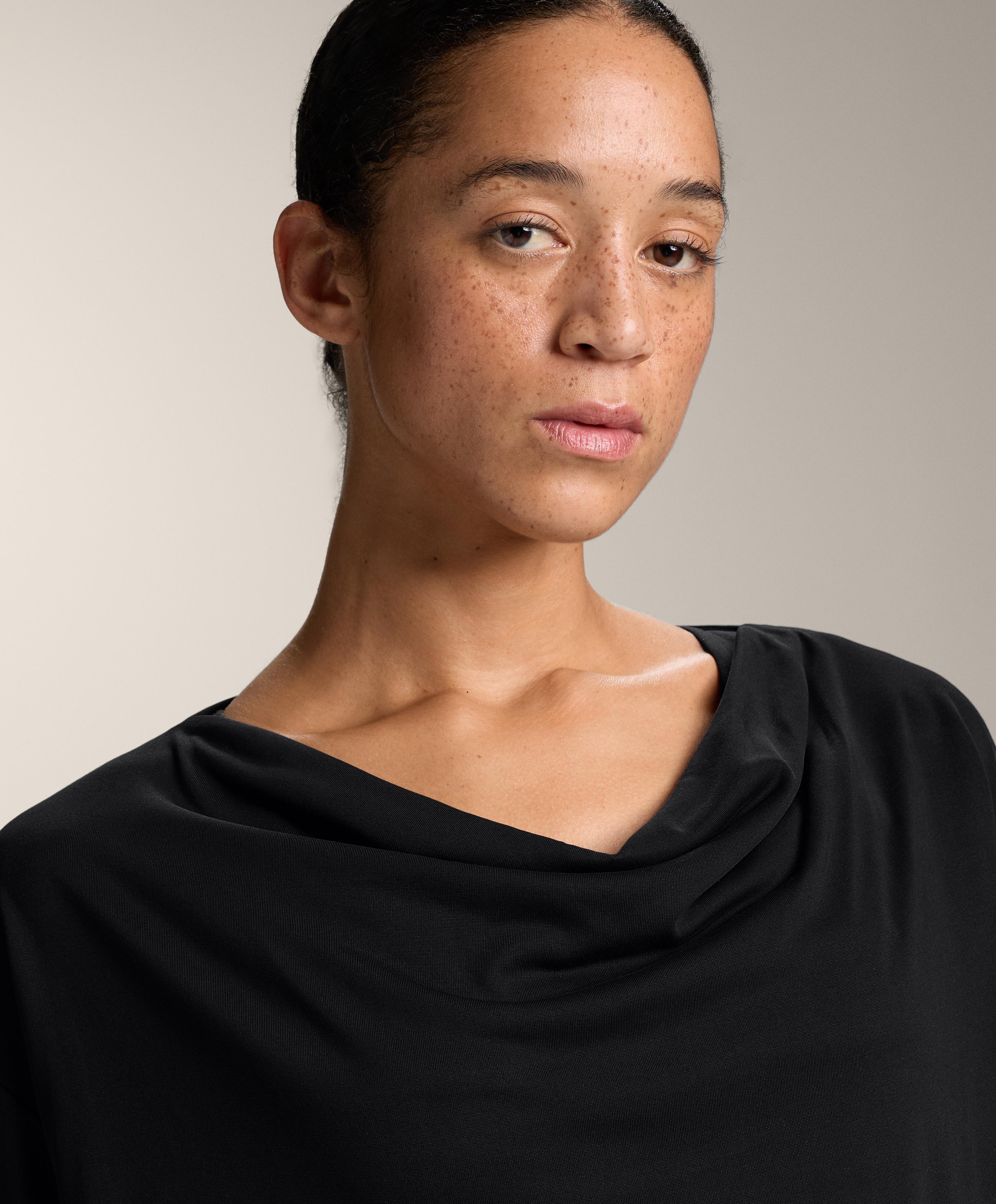Draped neck modal T-shirt - Sale