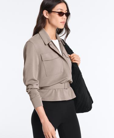 Straight jacket with belt and soft-touch modal — MID-MINK 6