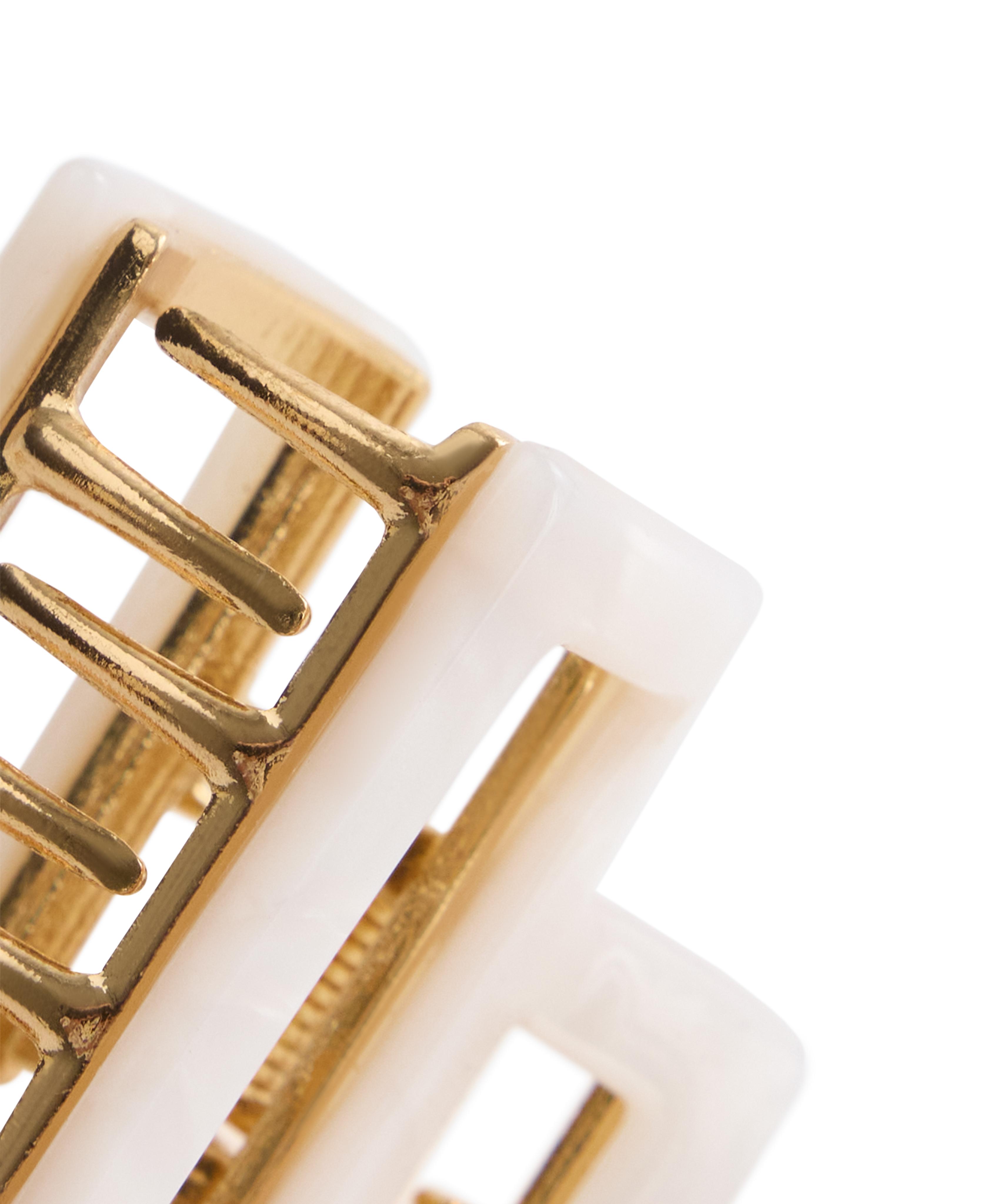 2 square metallic hair clips — QUARTZ