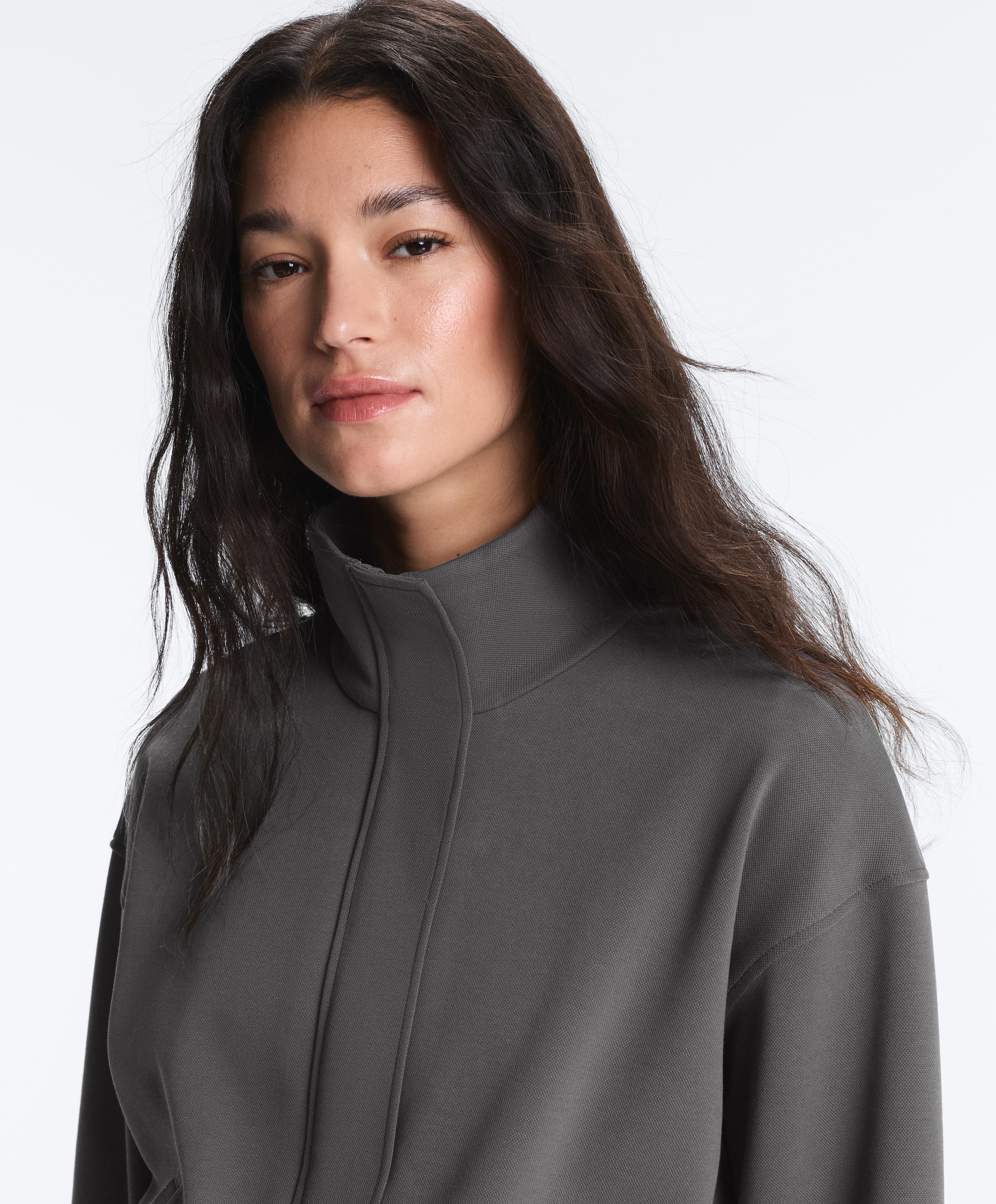 Piqué jacket with cotton — ASPHALT GREY