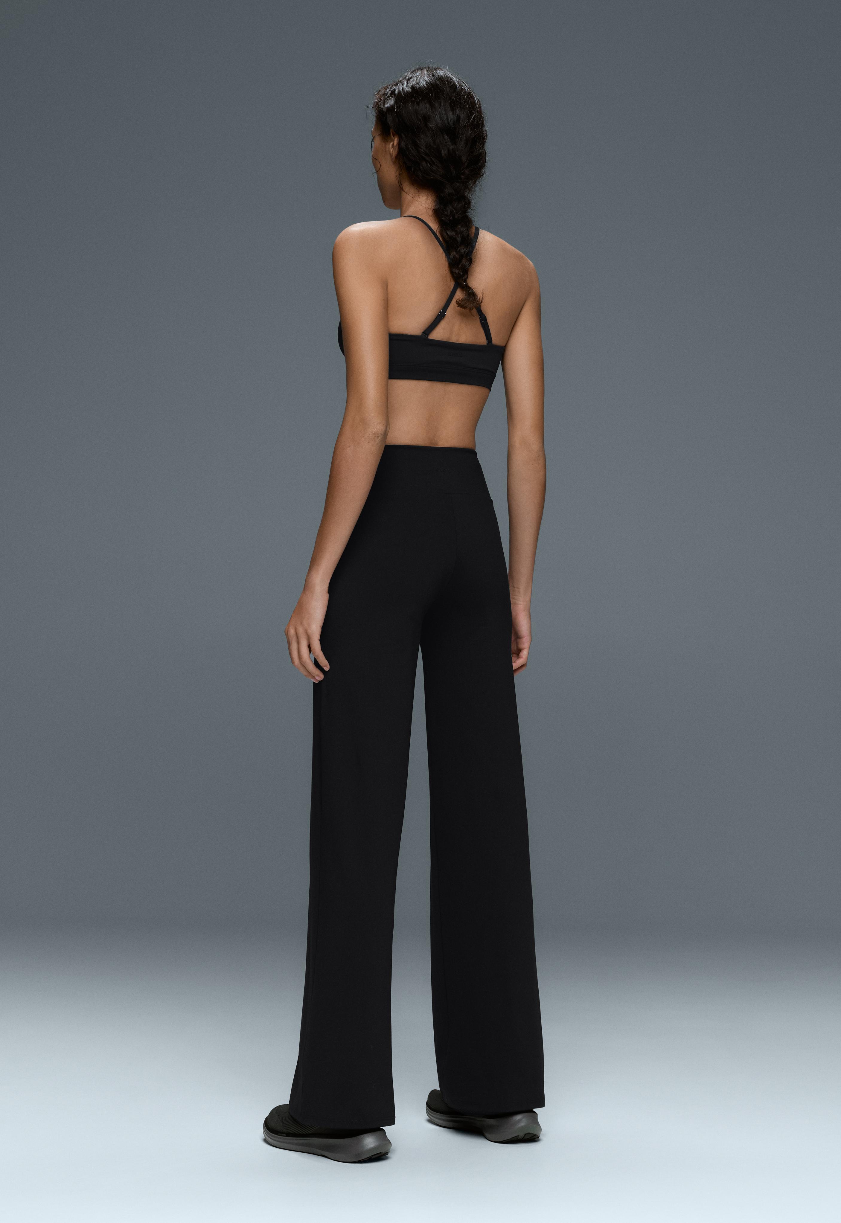 High-rise Comfortlux straight-leg trousers — BLACK