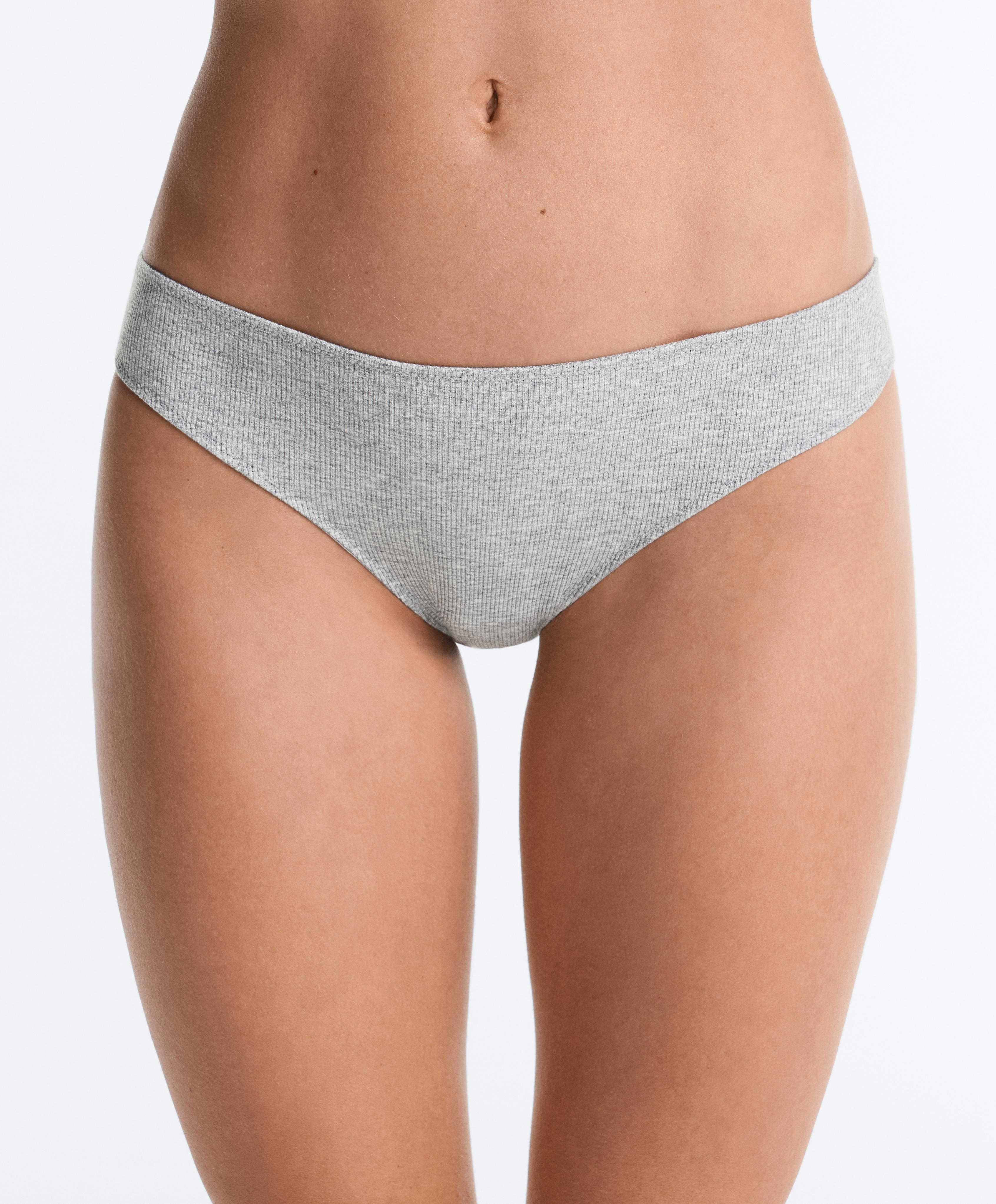 5 cotton rib classic briefs — GREY MELANGE