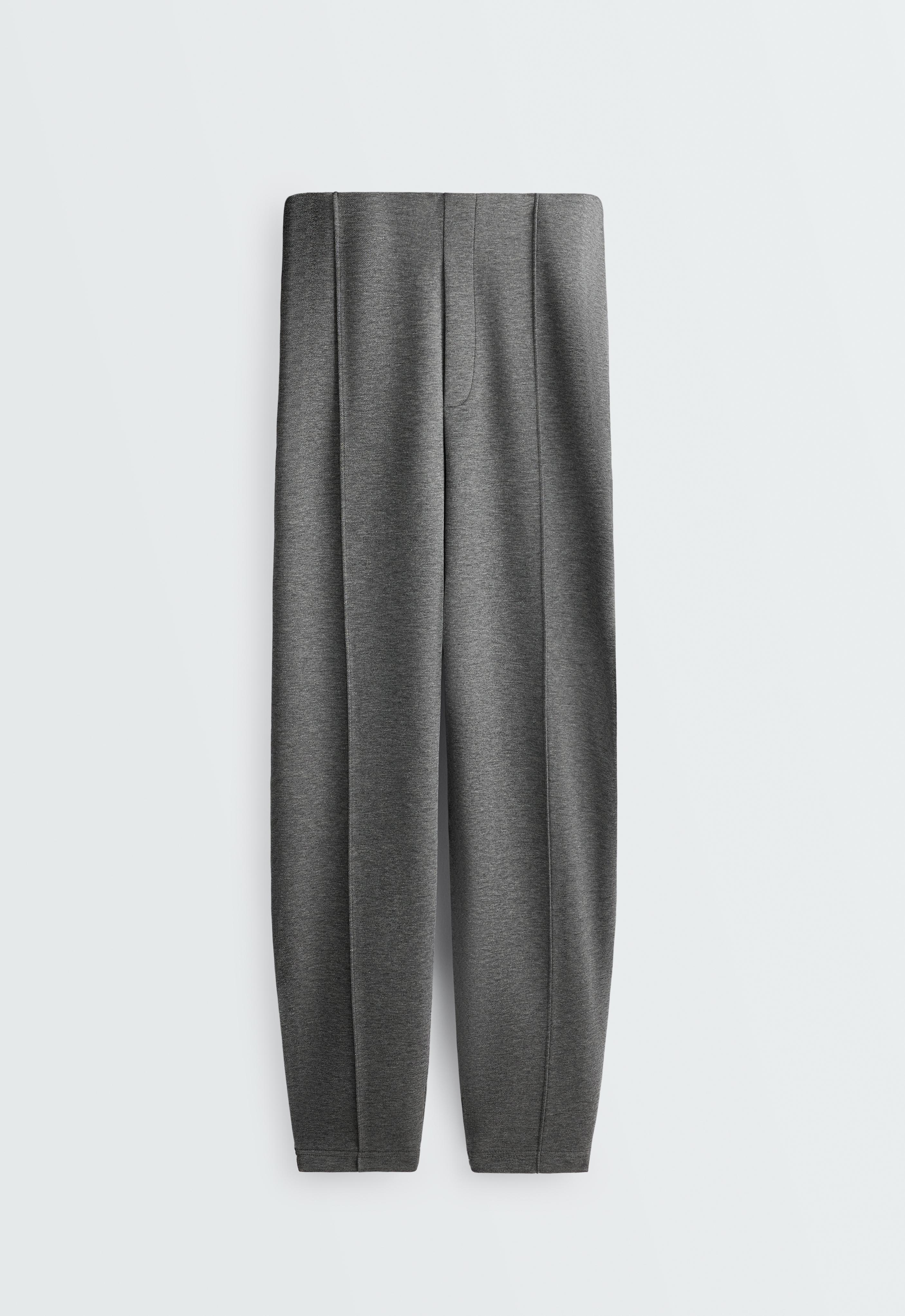 Pantalon droit à couture en coton piqué Pantalon droit à couture en coton piqué