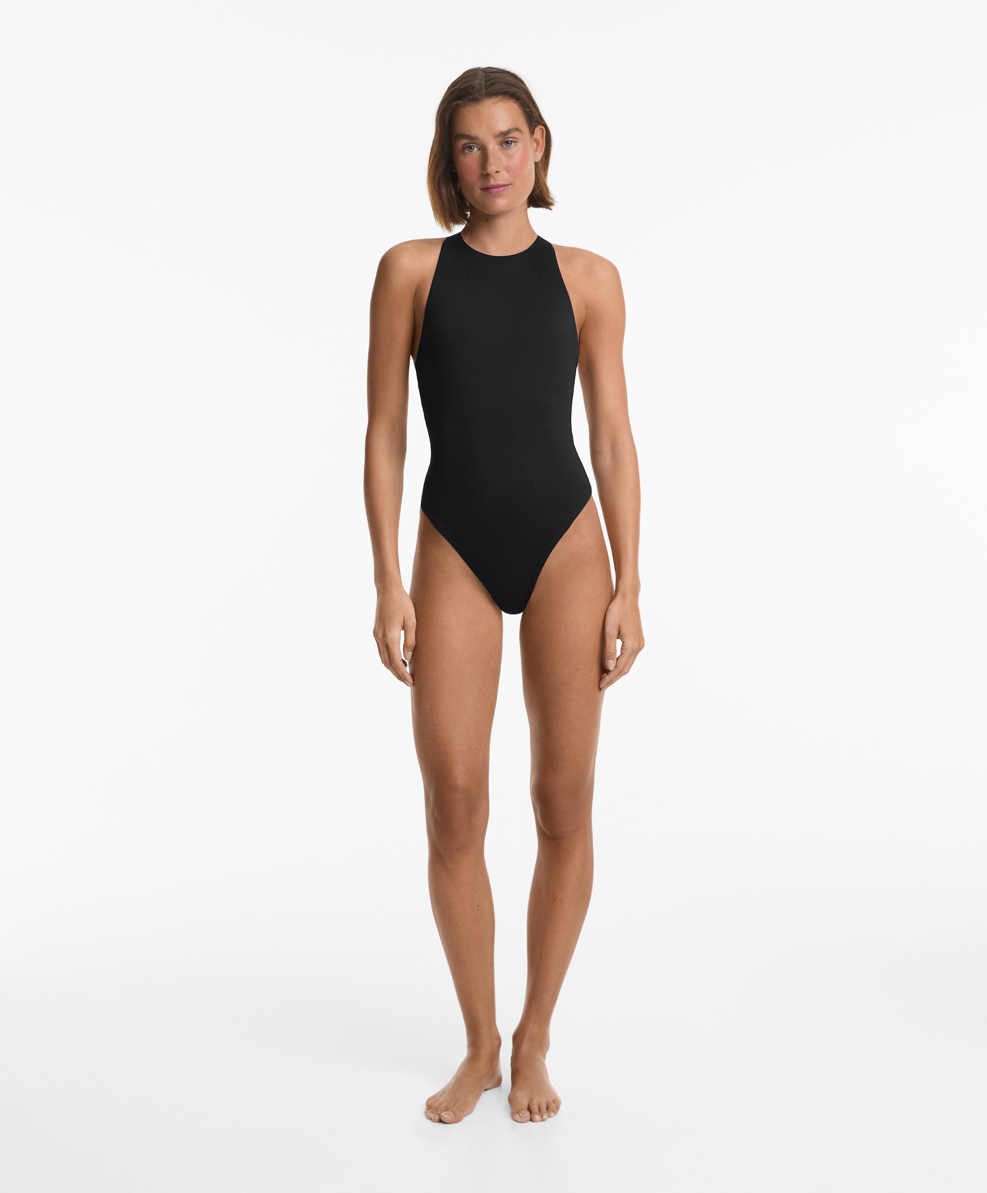 Maillot de bain halter à lanières croisées Maillot de bain halter à lanières croisées
