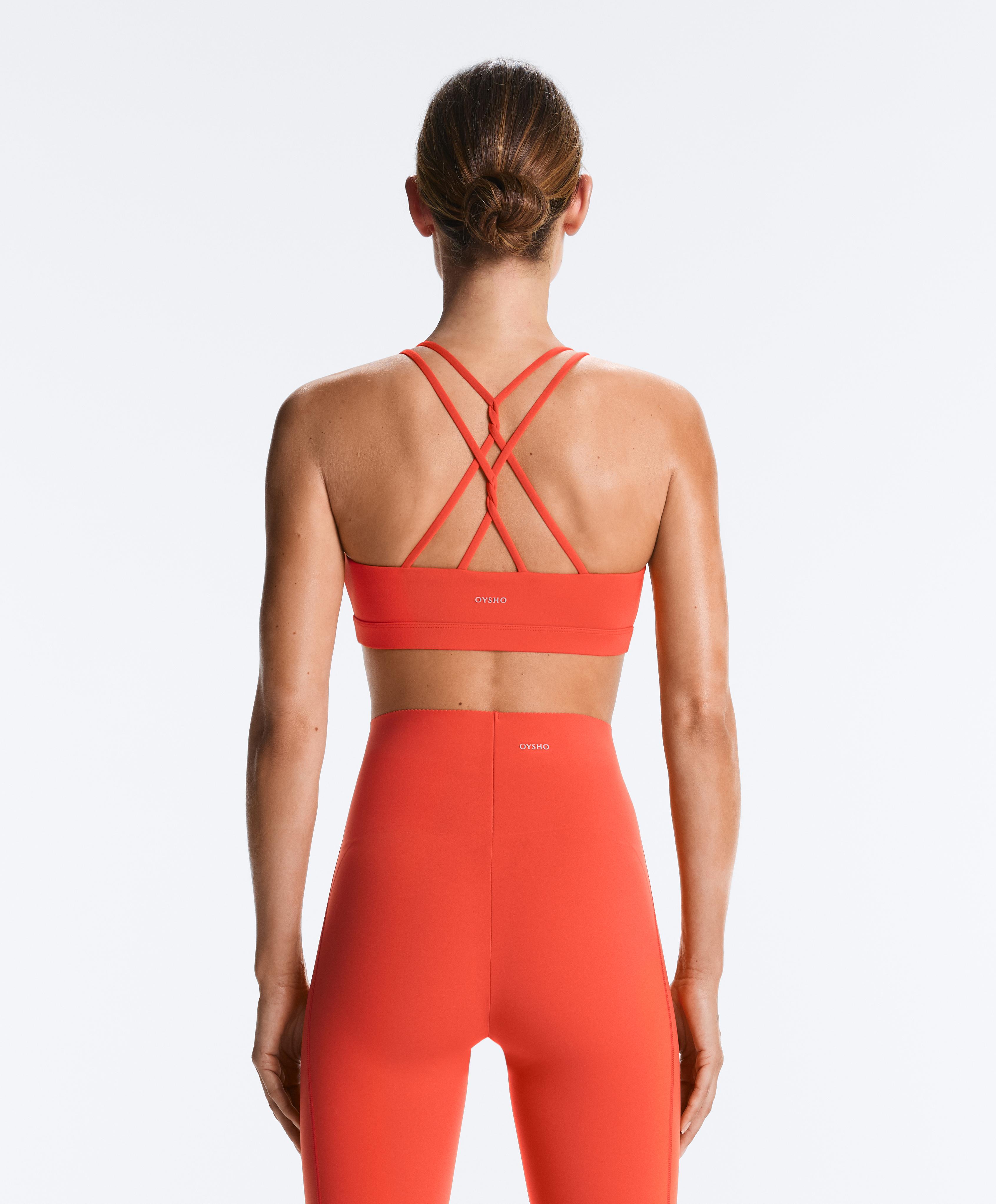 Comfortlux low-support crossover strap sports bra — BRIGHT ORANGE