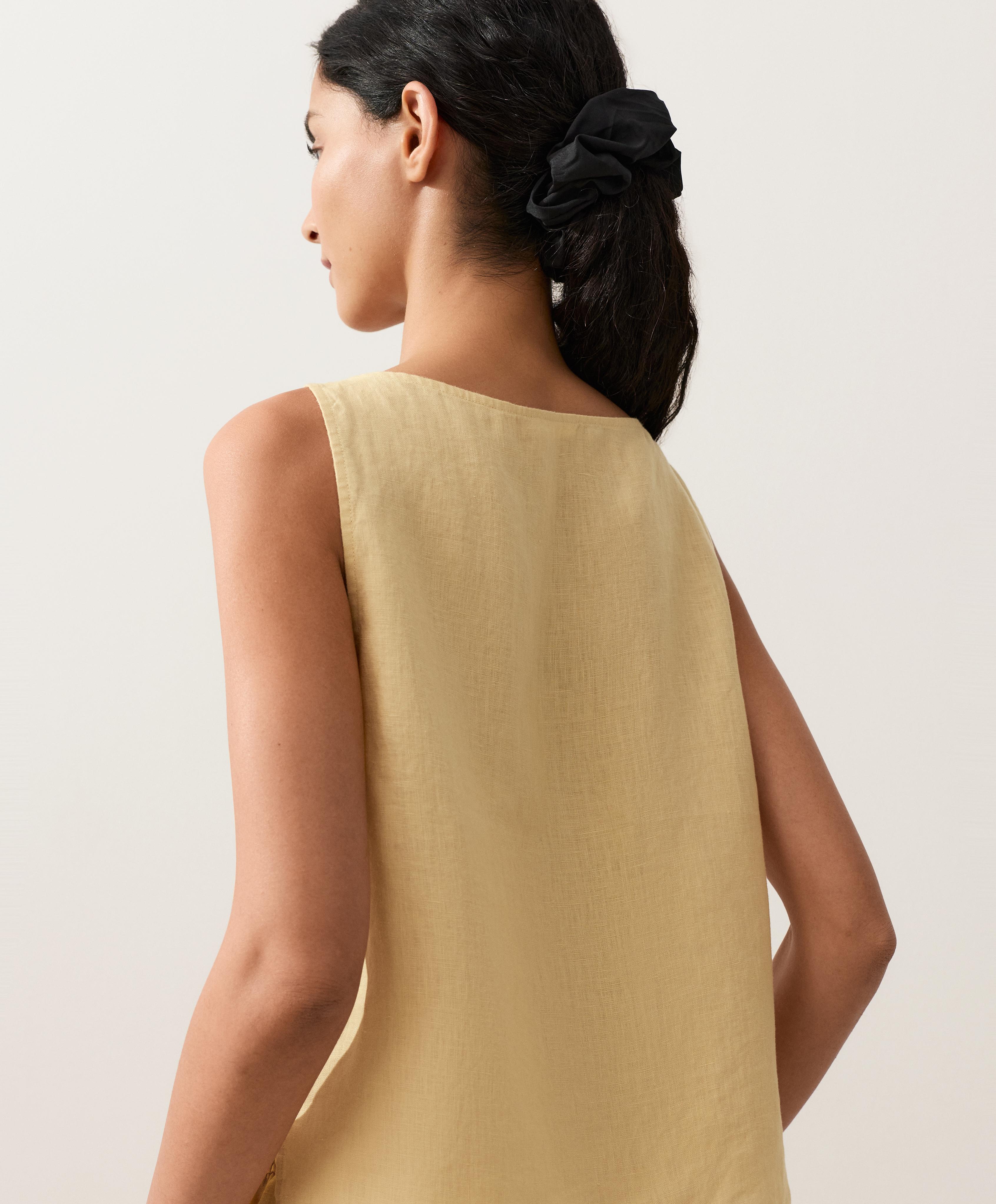 100% linen square Top