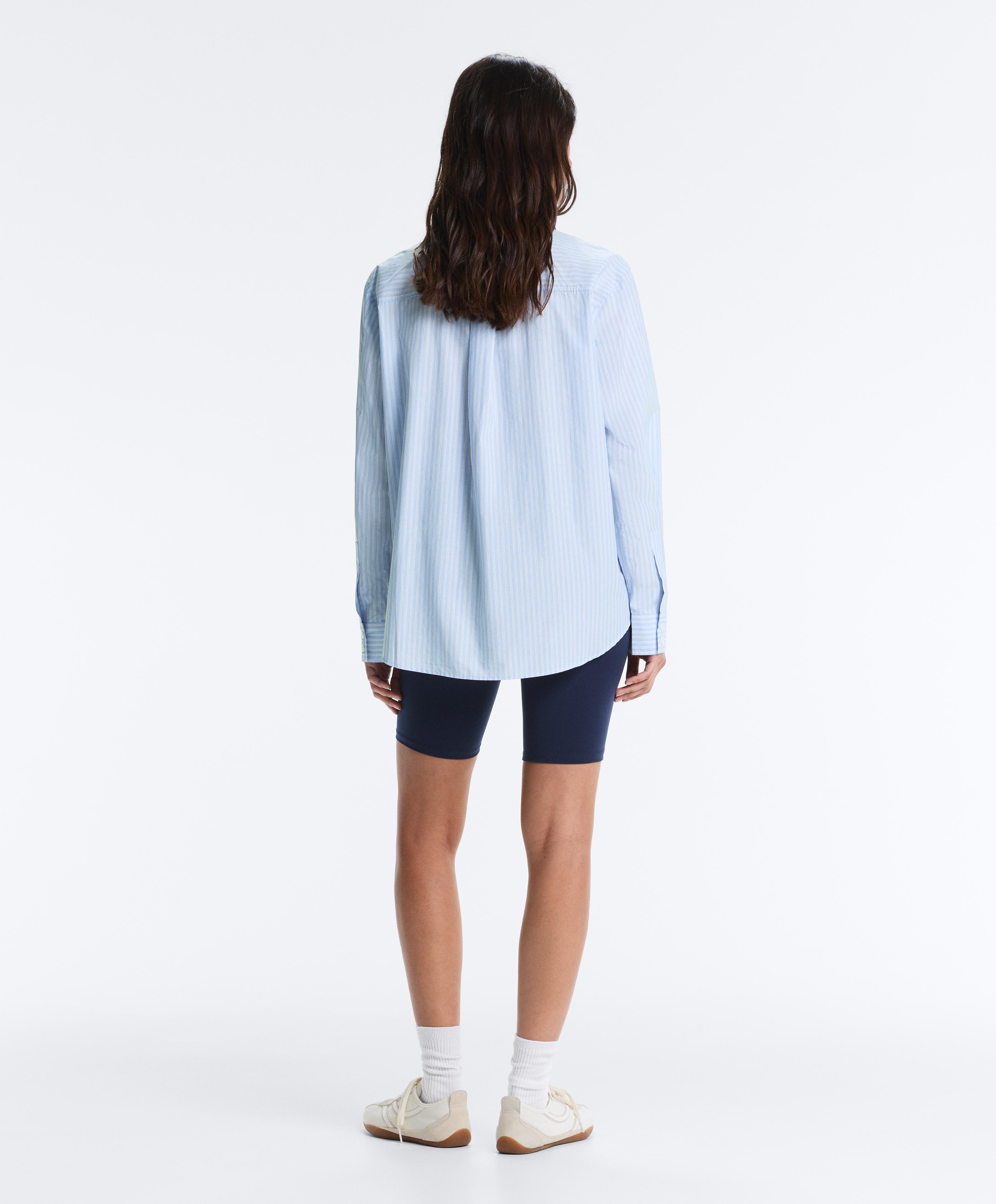 100% cotton long-sleeved shirt — PALE BLUE