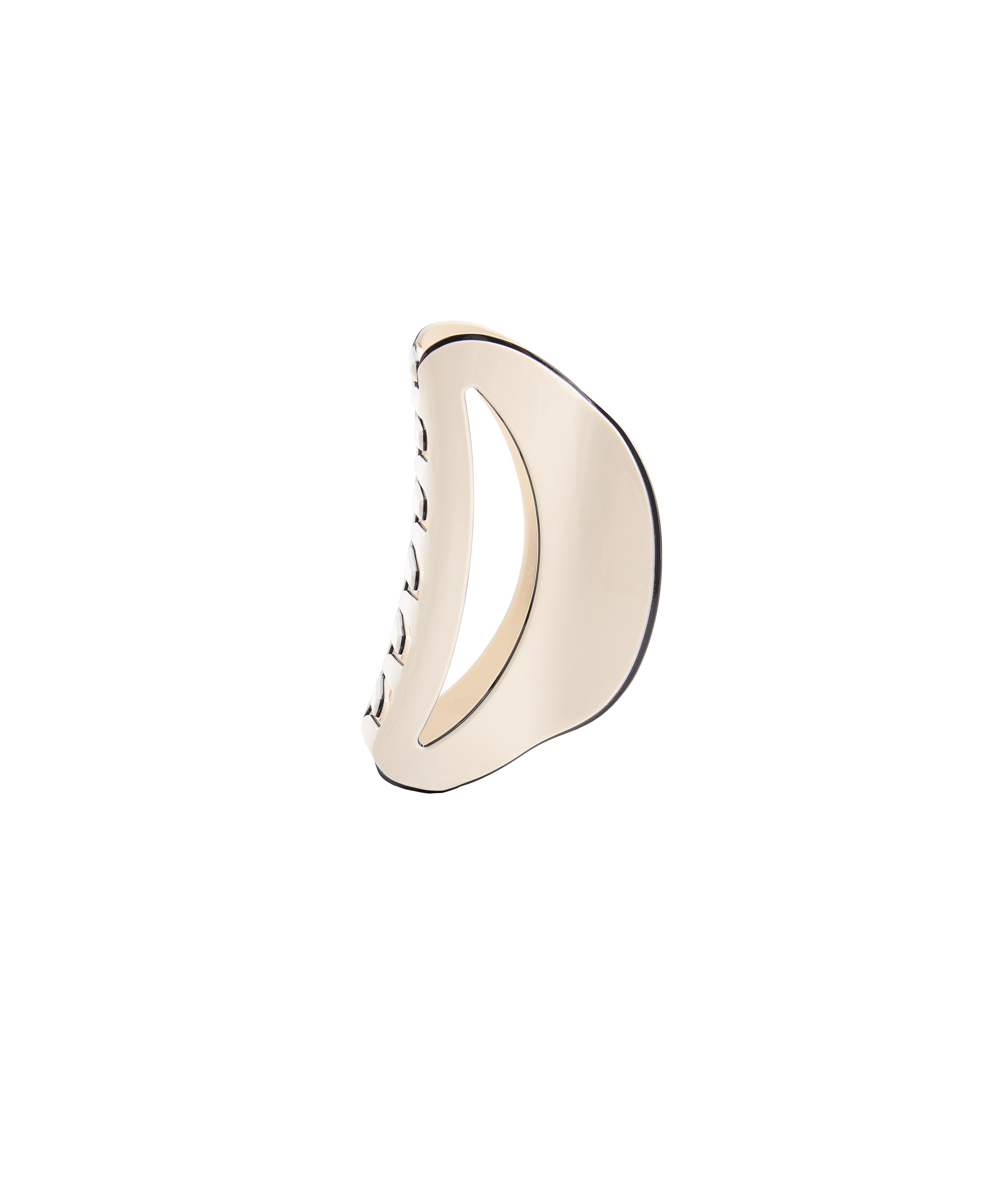 Large piping hair clip — CREAM