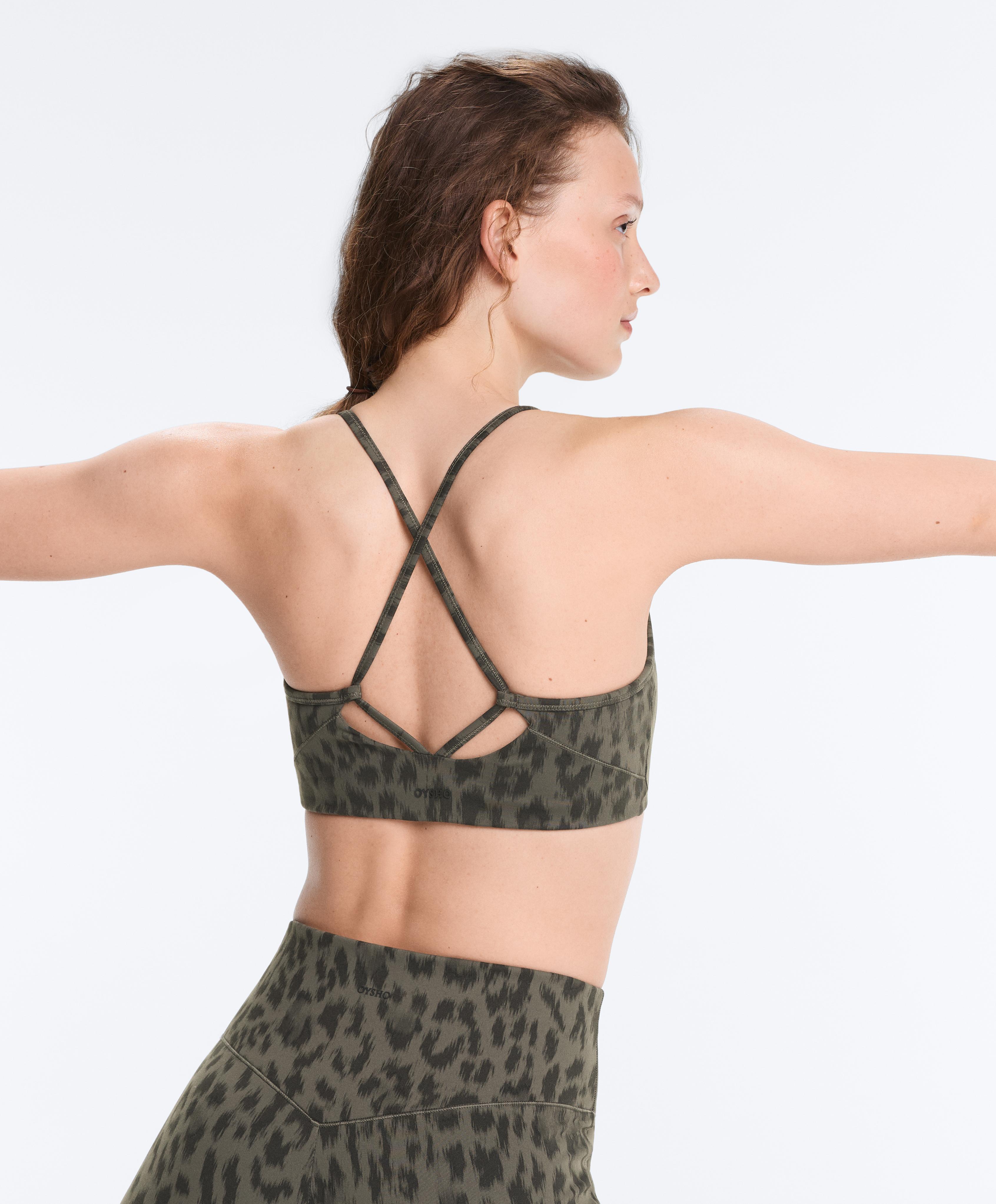 Evermove medium-support sports bra — DARK KHAKI