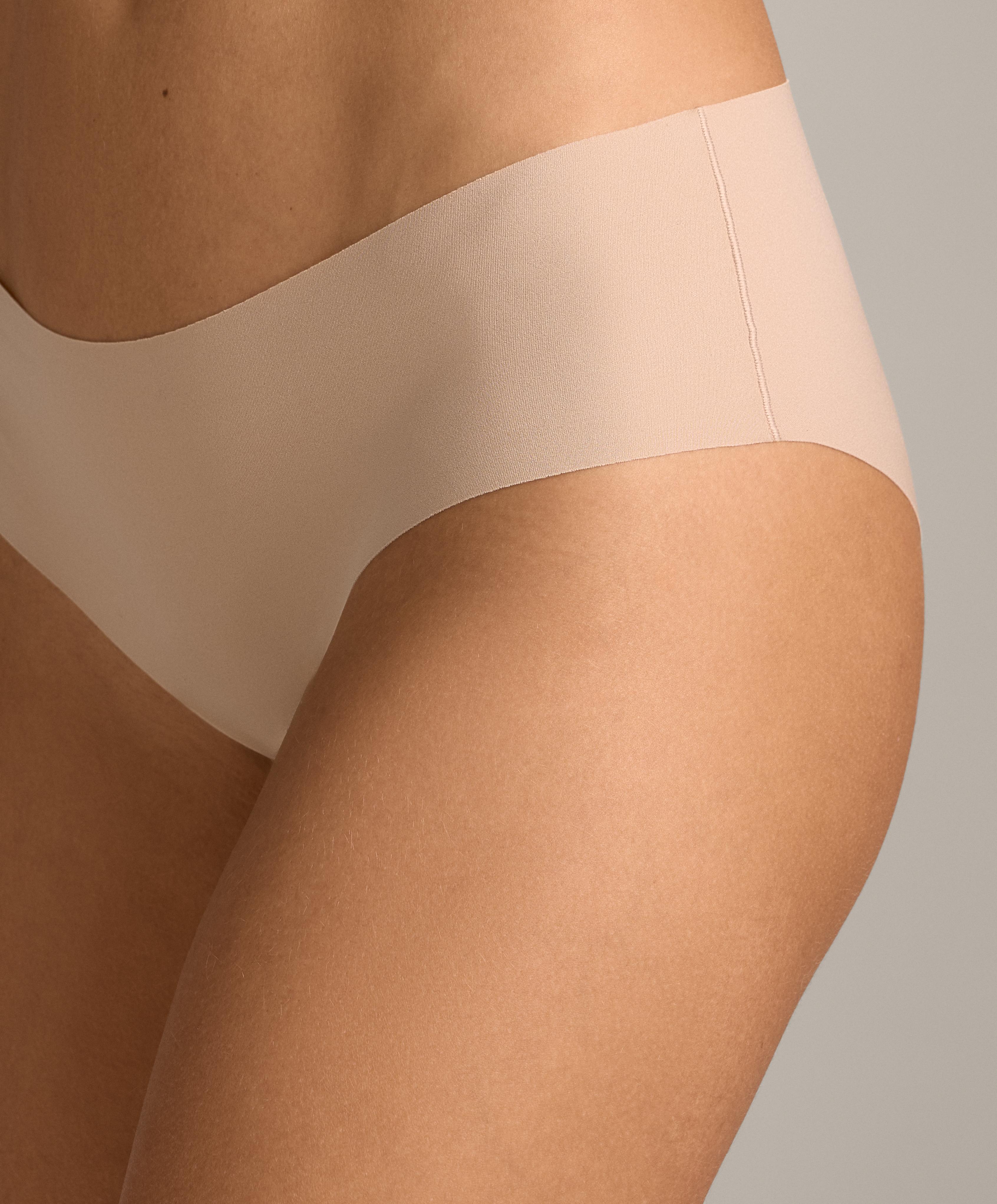 5 invisible polyamide blend hipster briefs — BEIGE