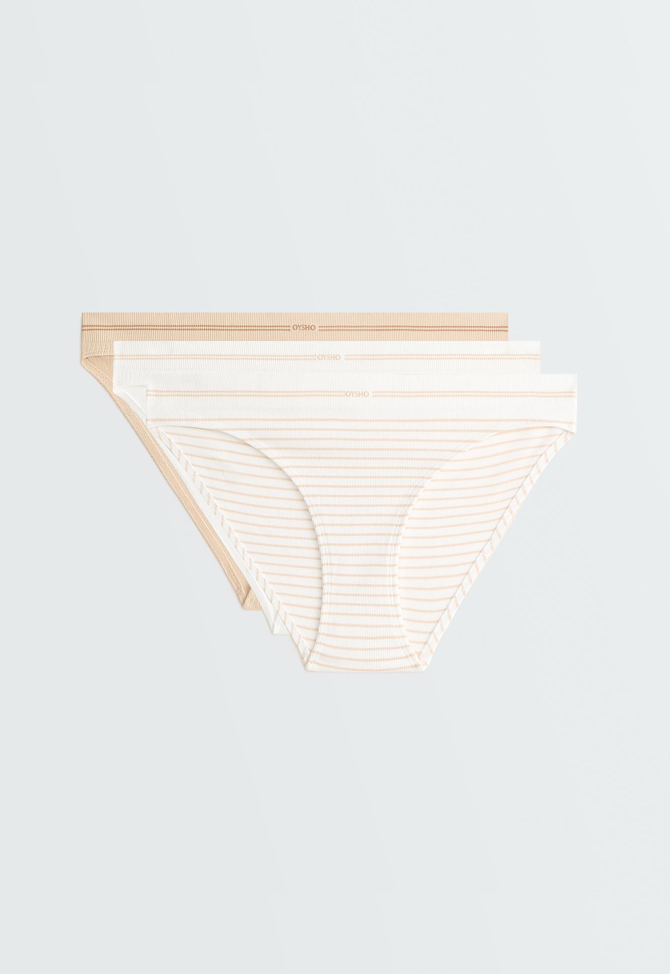 3 seamless rib polyamide blend classic briefs — WHITE 