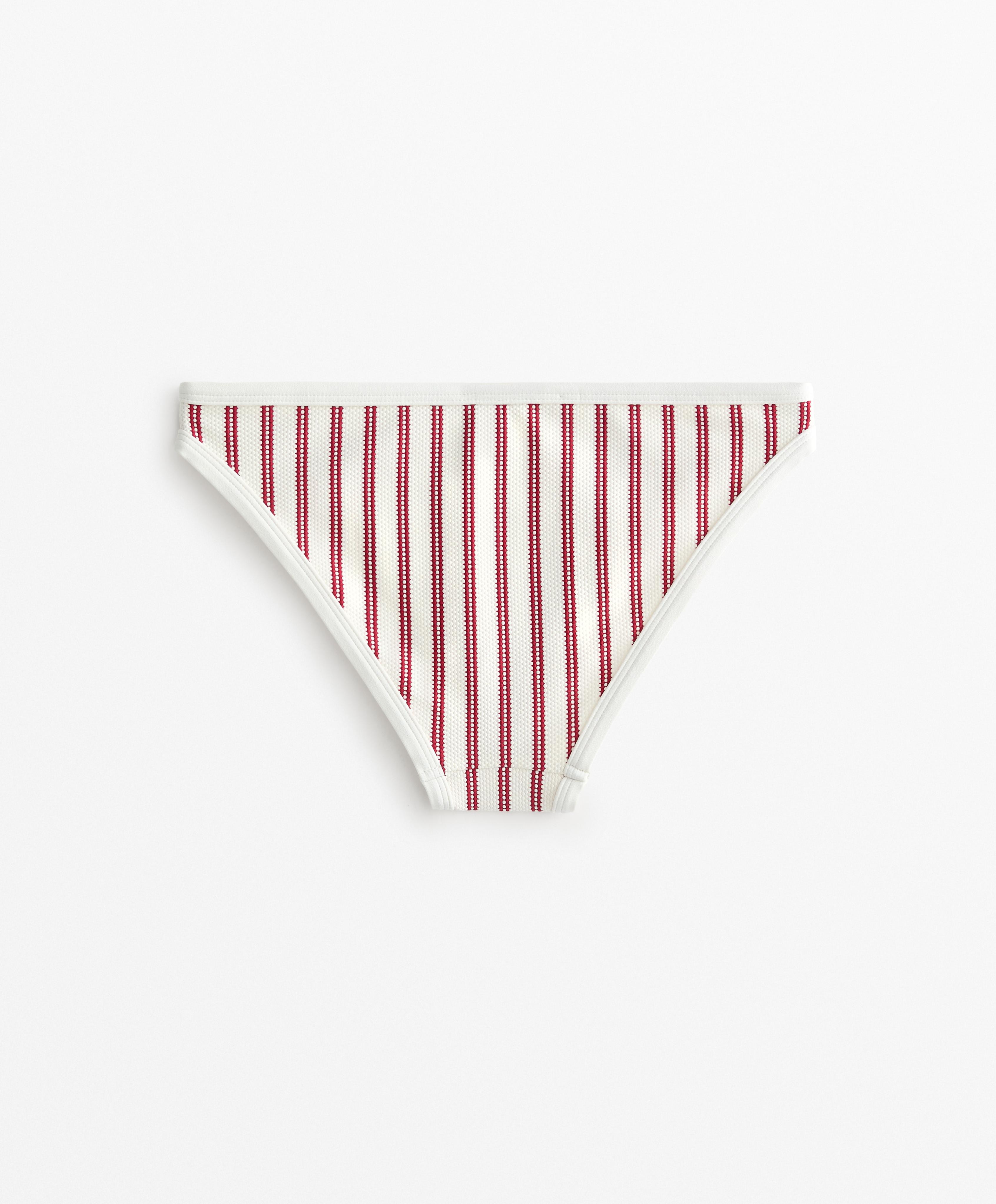 Trim textured stripe classic bikini briefs