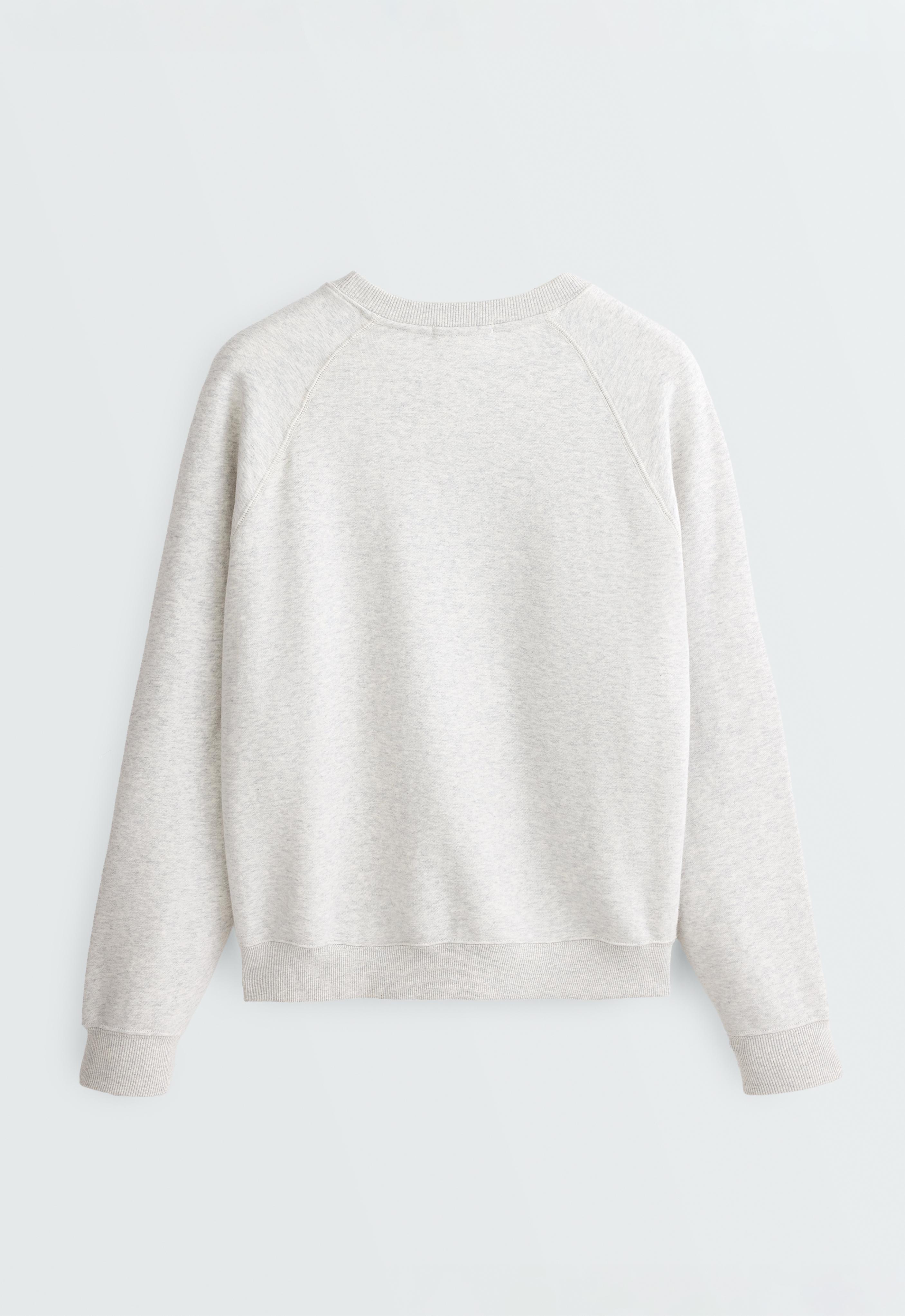 Cotton-blend marl fleece sweatshirt — PALE GREY MELANGE