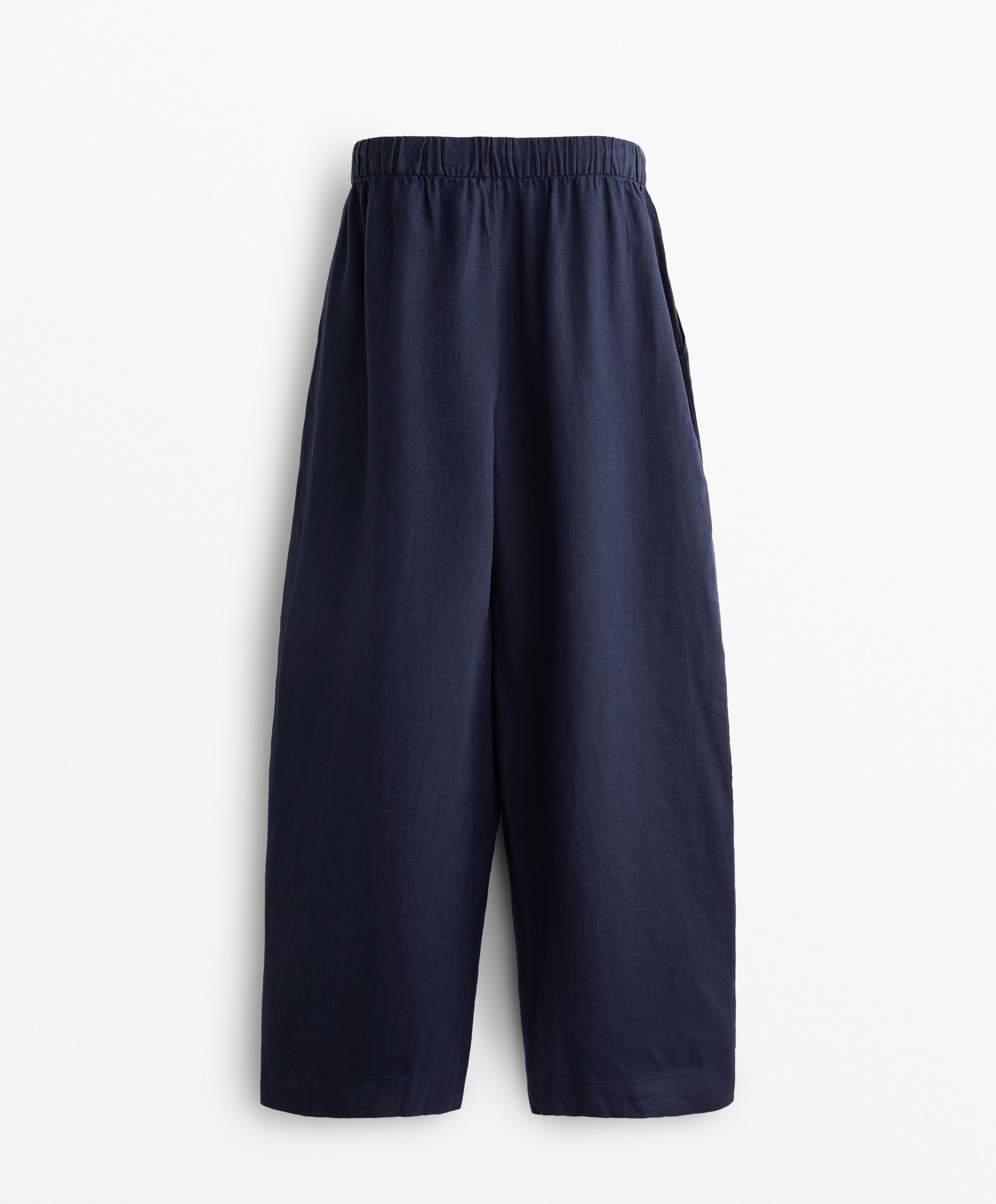 Pantalon barrel 100 % lin Pantalon barrel 100 % lin