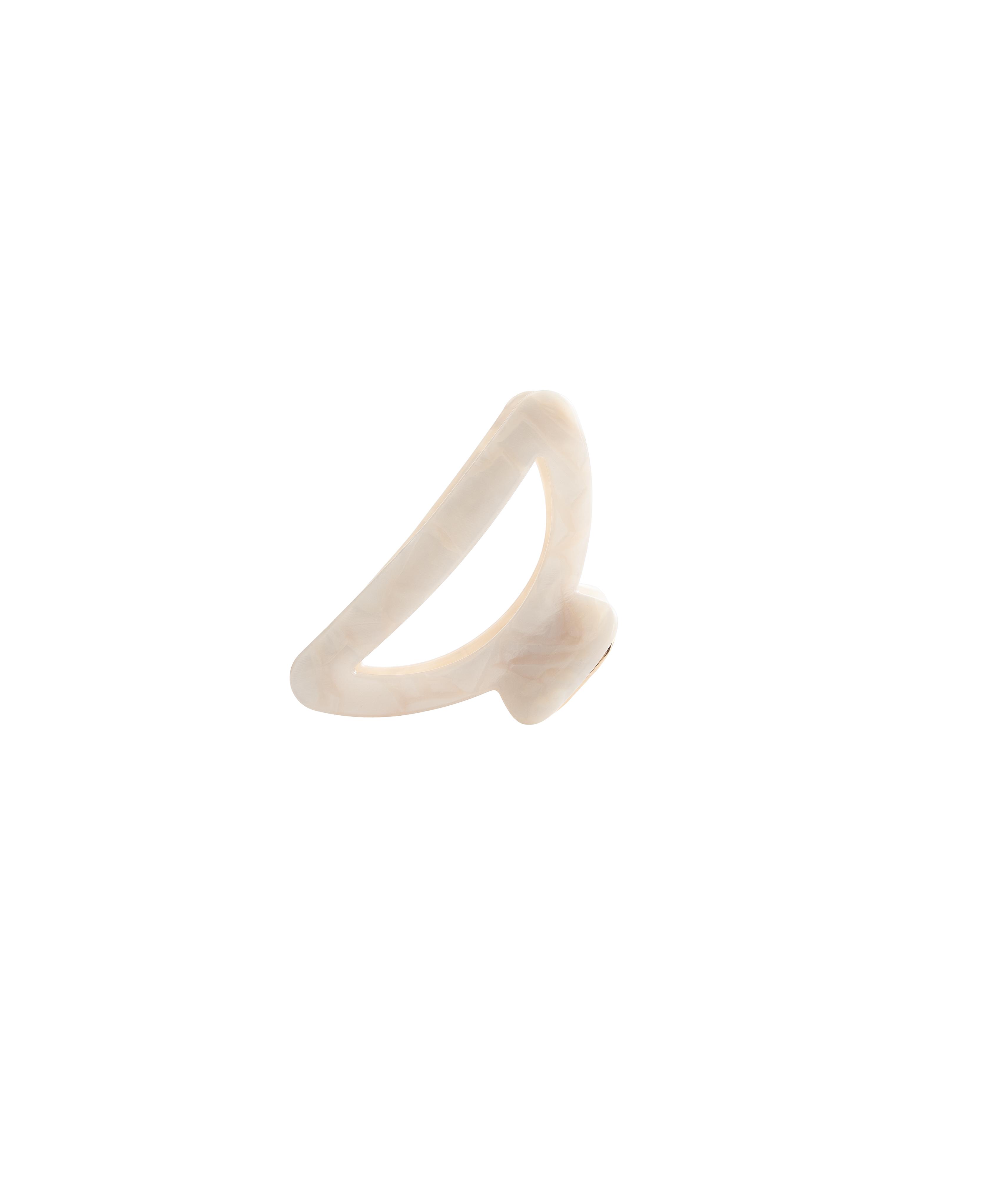 Large metallic acetate hair clip — QUARTZ