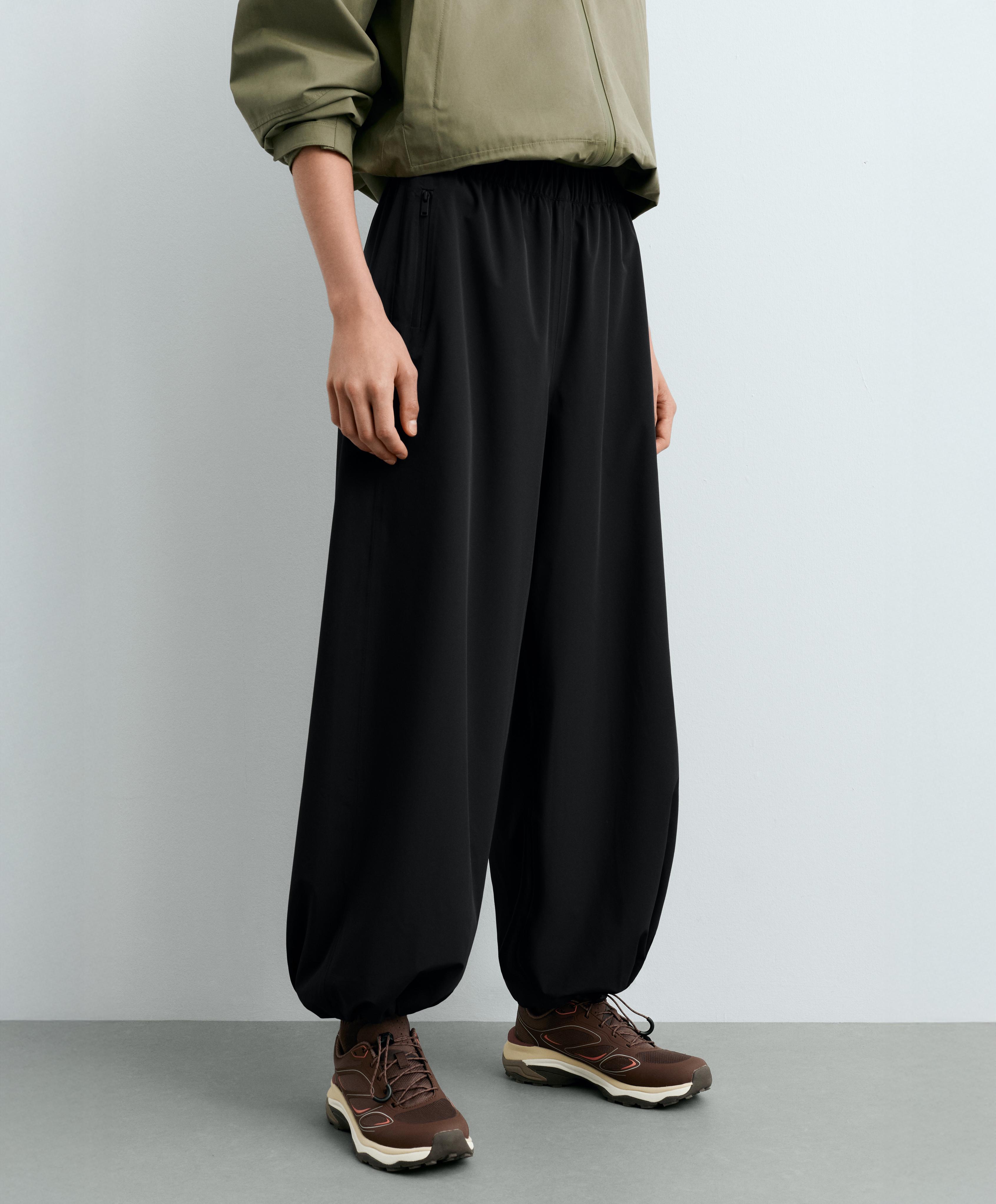 10k waterproof balloon trousers — BLACK