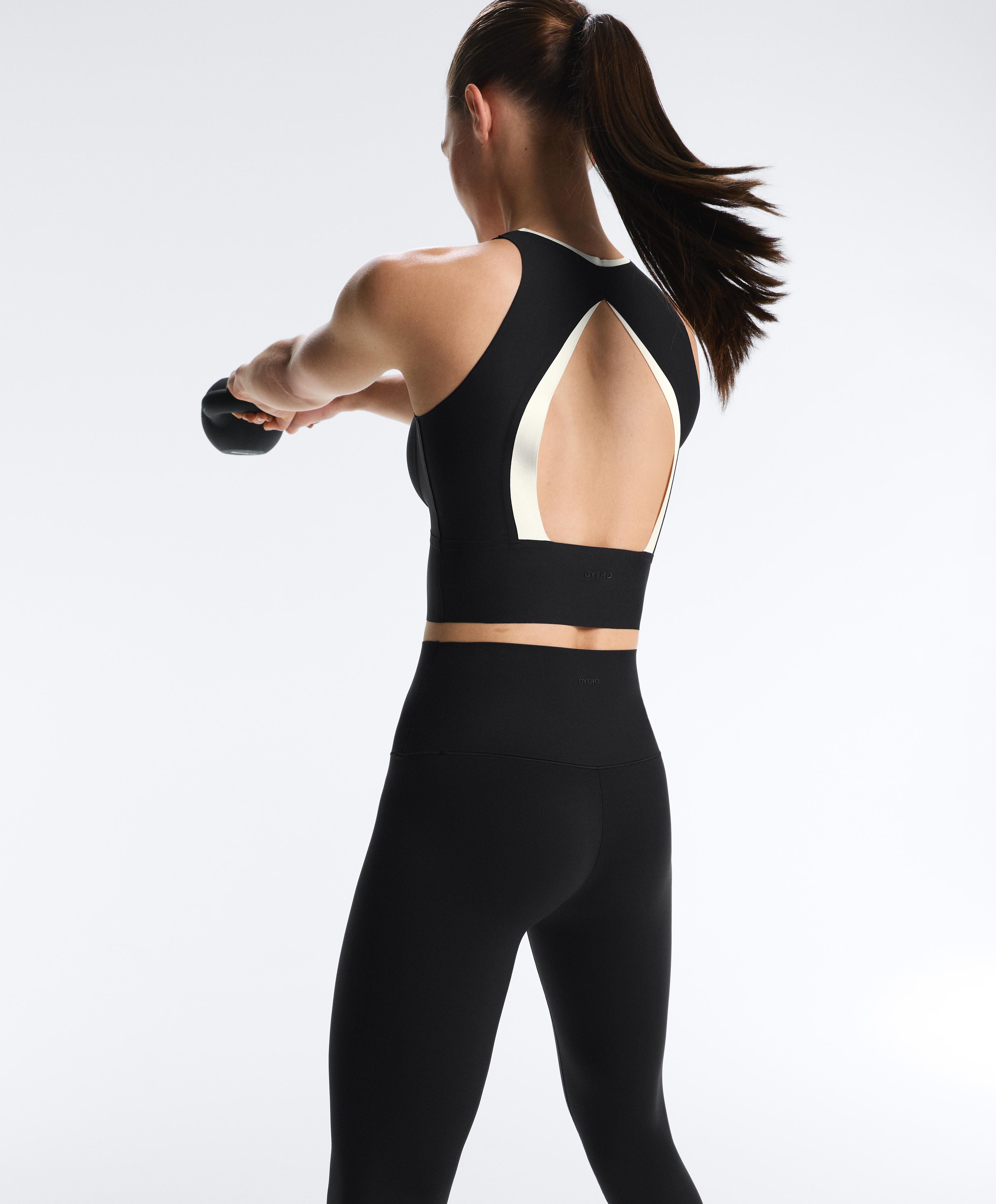 Perfect-adapt sleeveless contrast tank top — BLACK