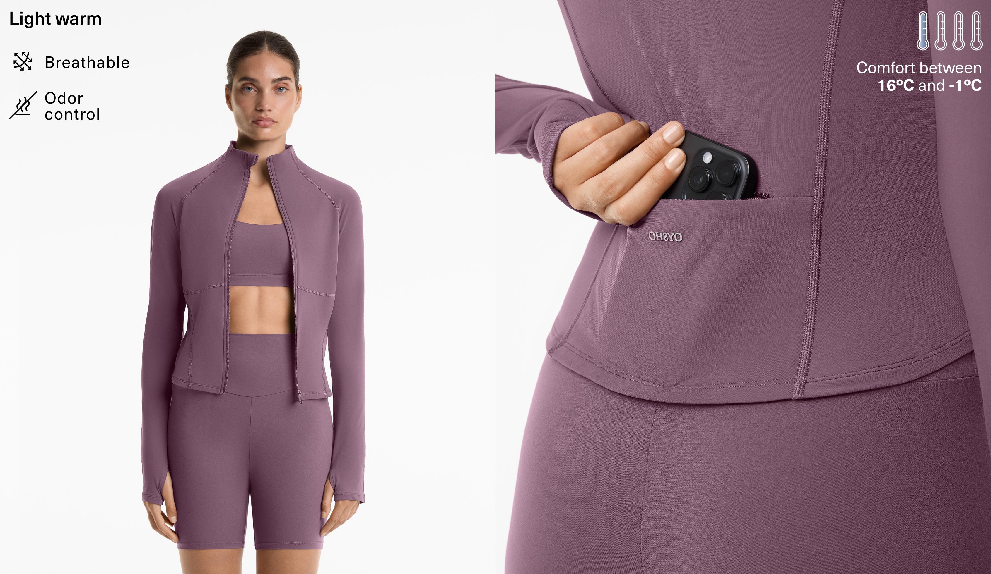 Light warm technical jacket with seams