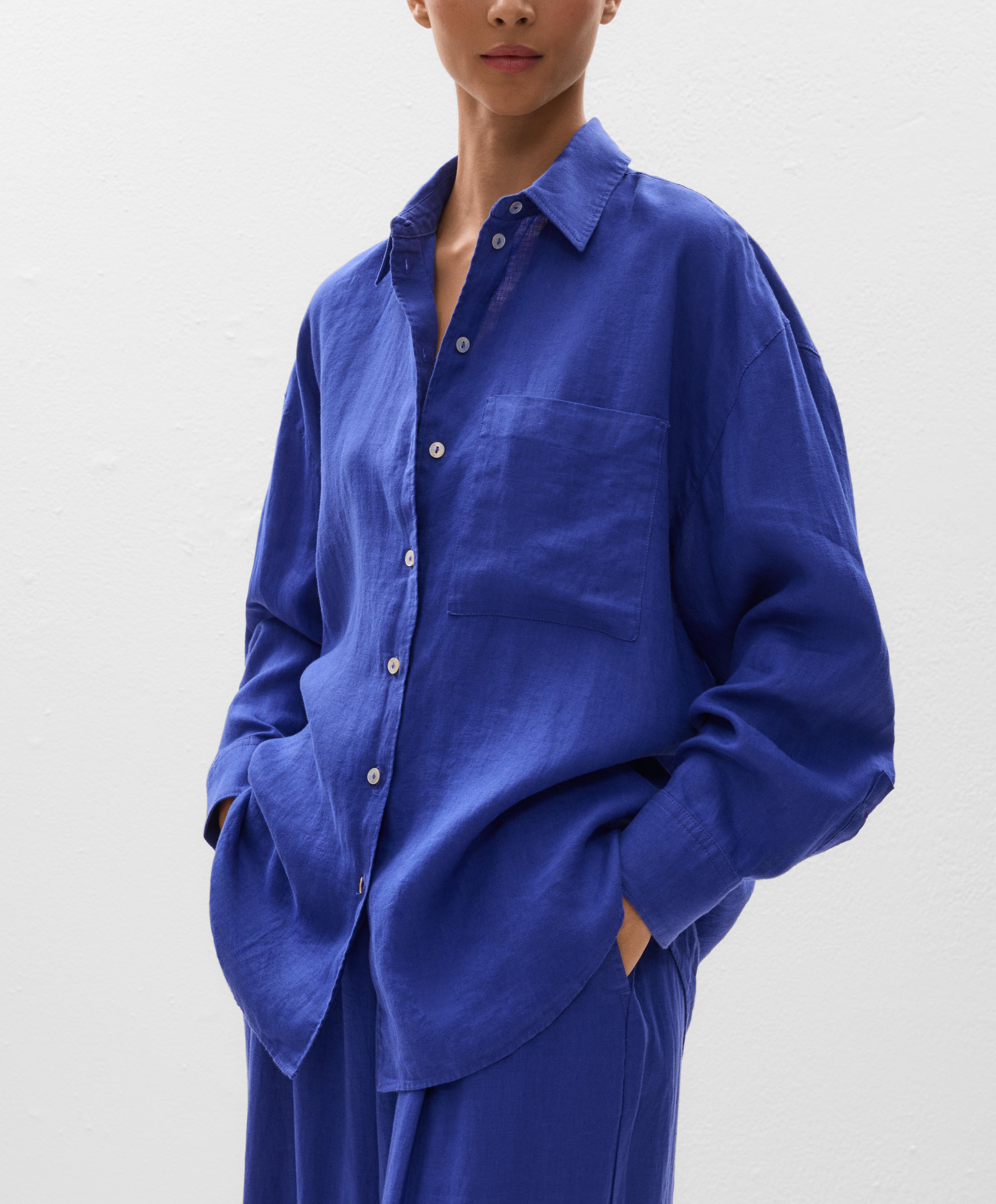 Рубашка свободного кроя из 100%-го льна - Распродажа Рубашка свободного кроя из 100%-го льна - Распродажа