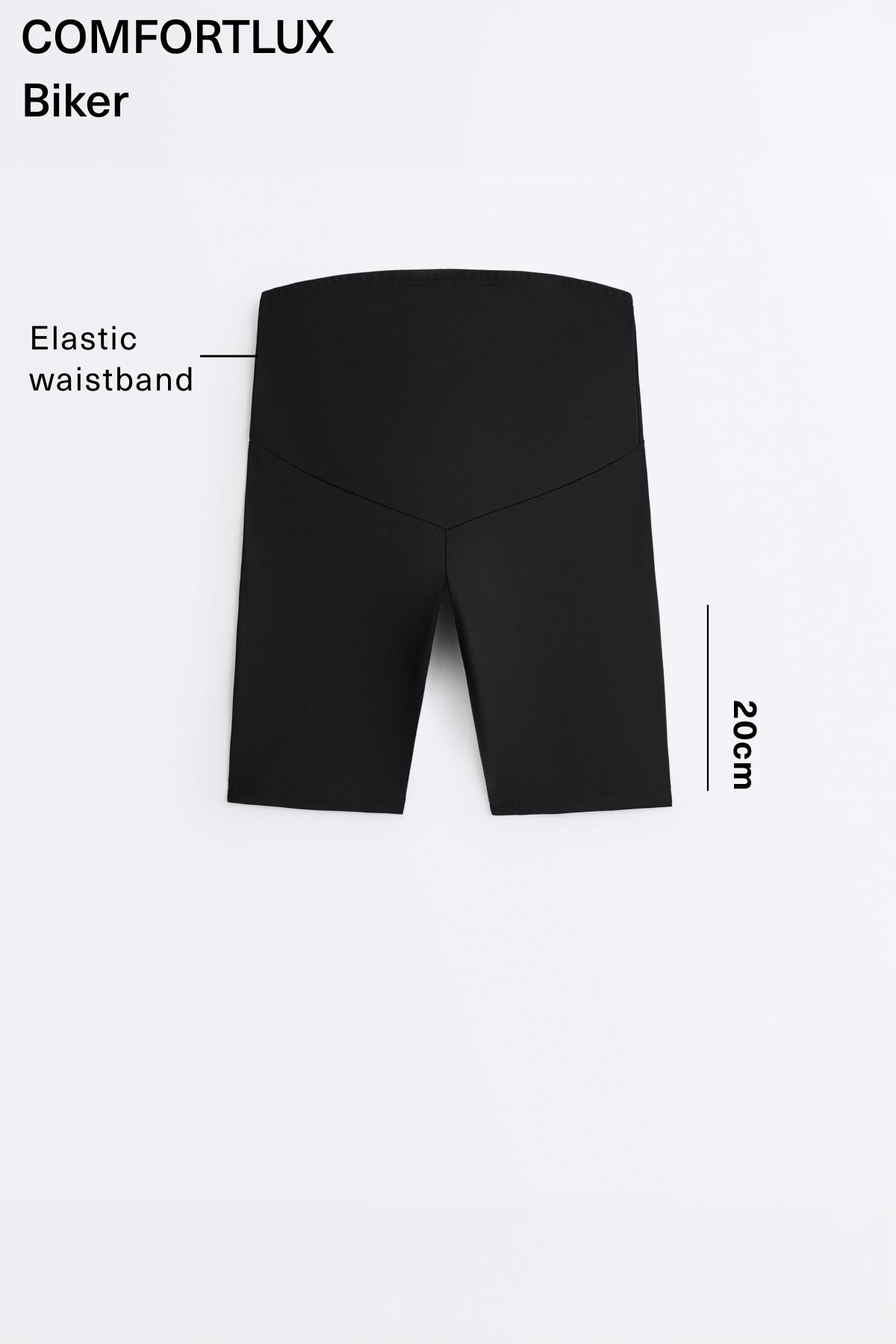 Maternity Comfortlux 20cm cycle leggings — BLACK