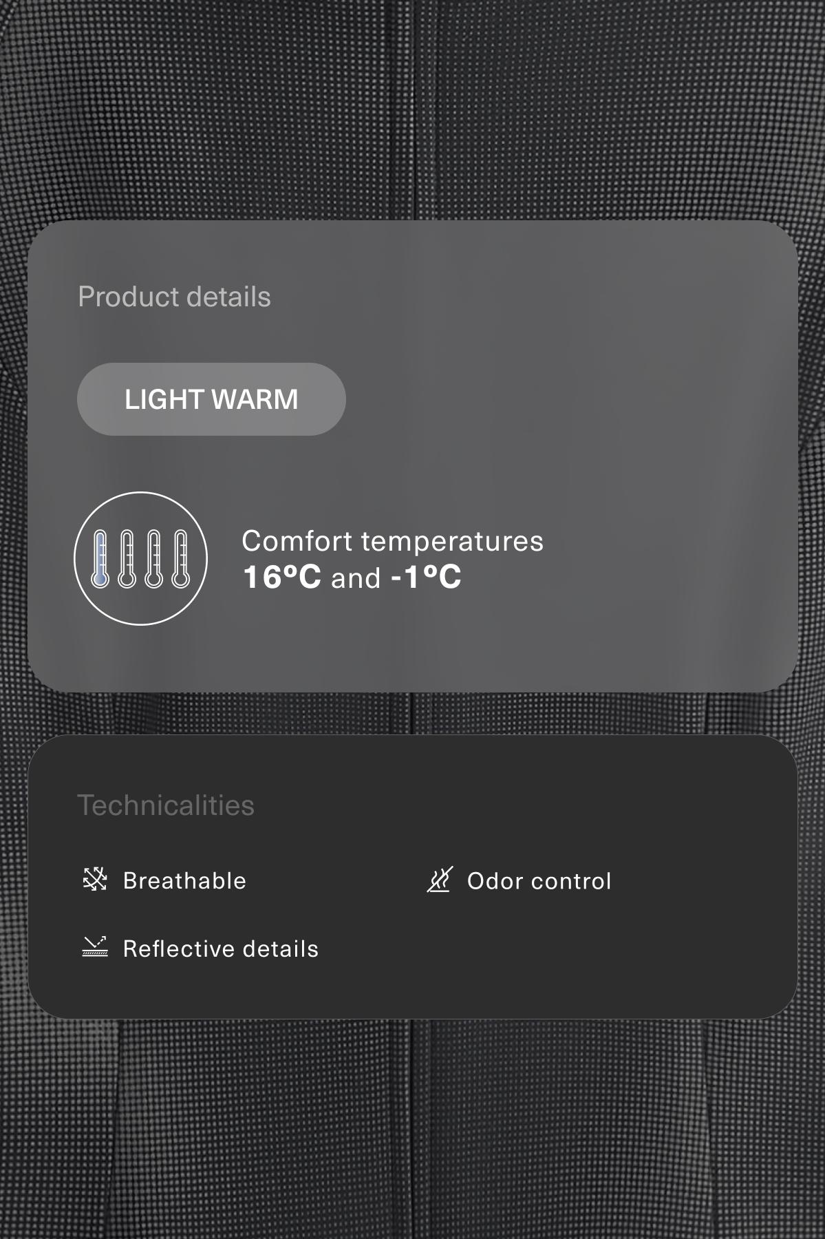 Light warm reflective technical jacket — BLACK