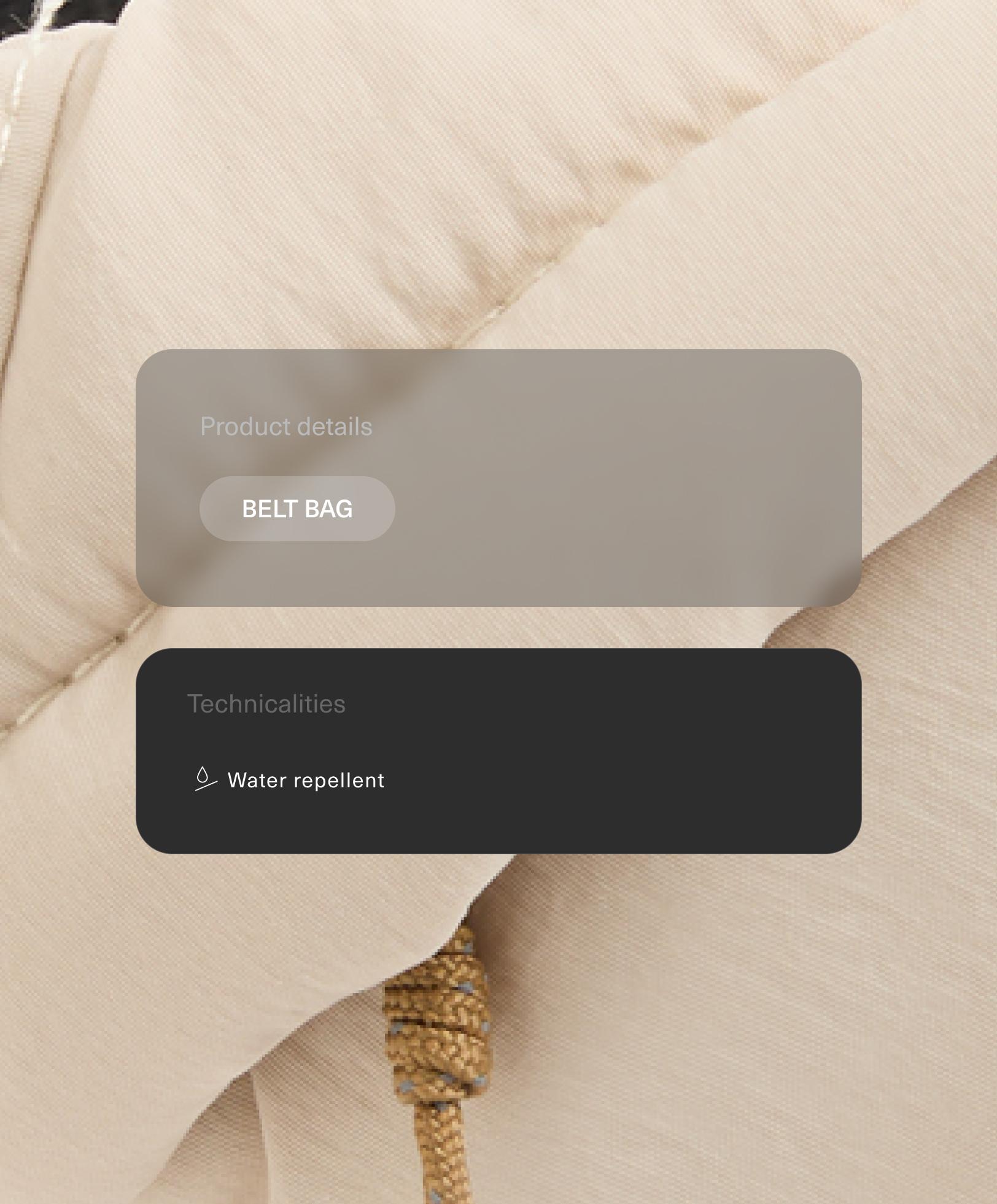 Water repellent nylon belt bag