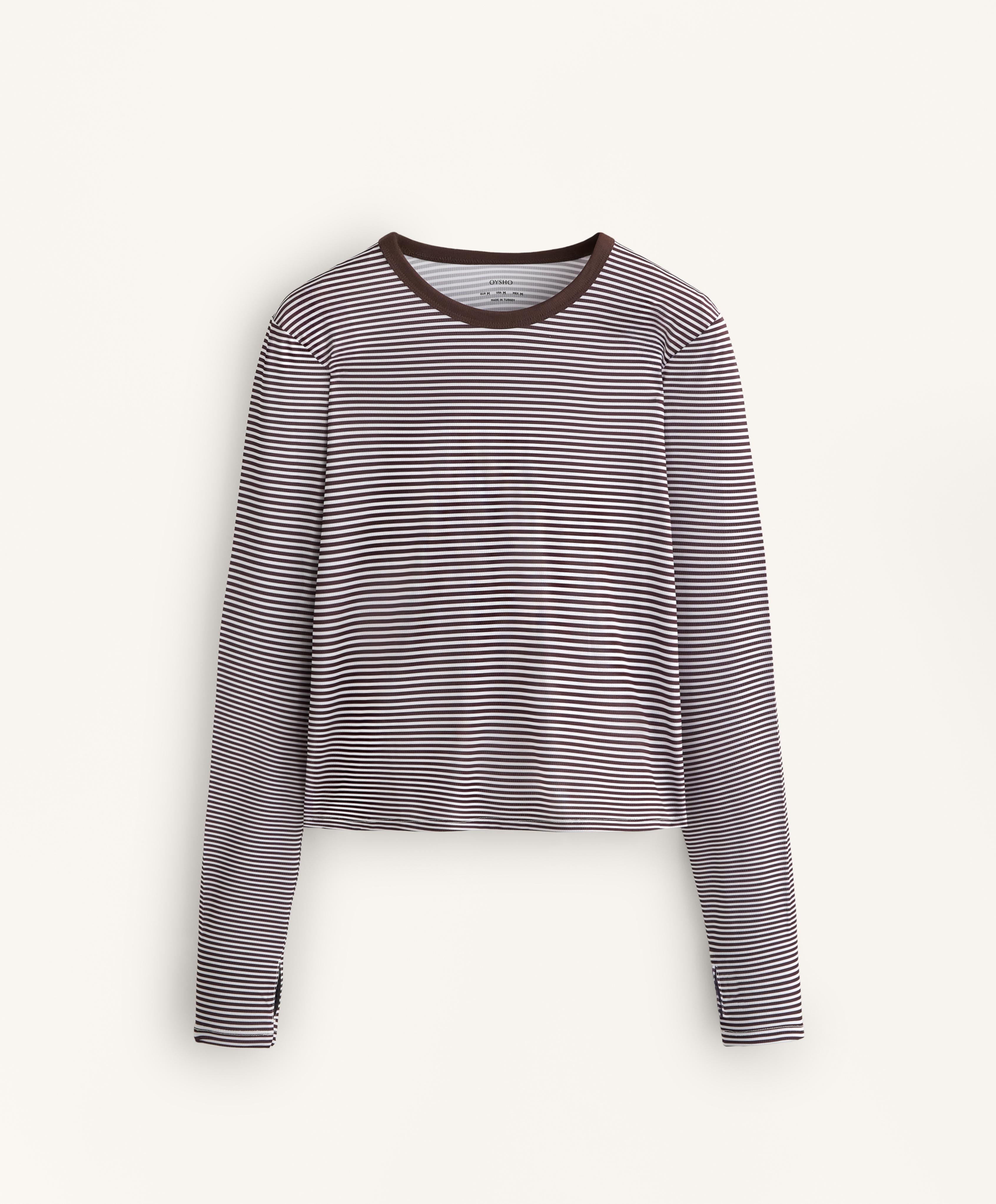 Long-sleeved striped technical T-shirt Long-sleeved striped technical T-shirt